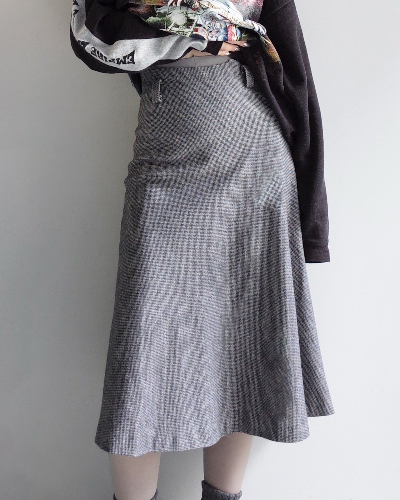 Used / WOOL MIDI SKIRT