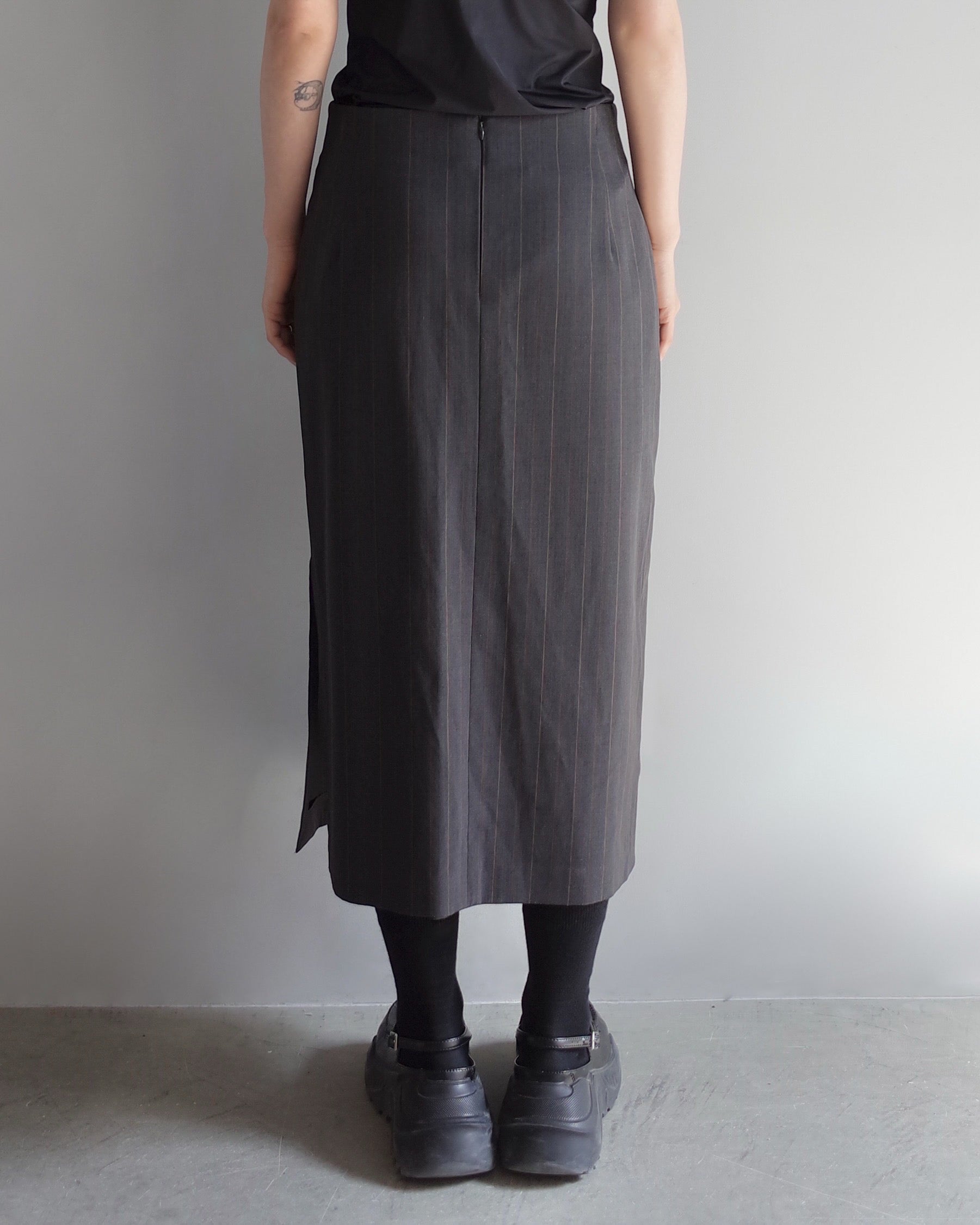Used / STRIPED STRAIGHT SKIRT