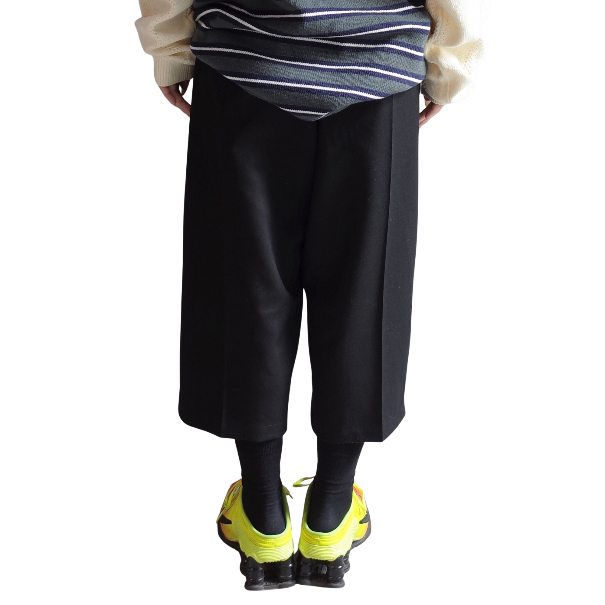 THREE QUARTER WOOL 2TUCK TROUSERS