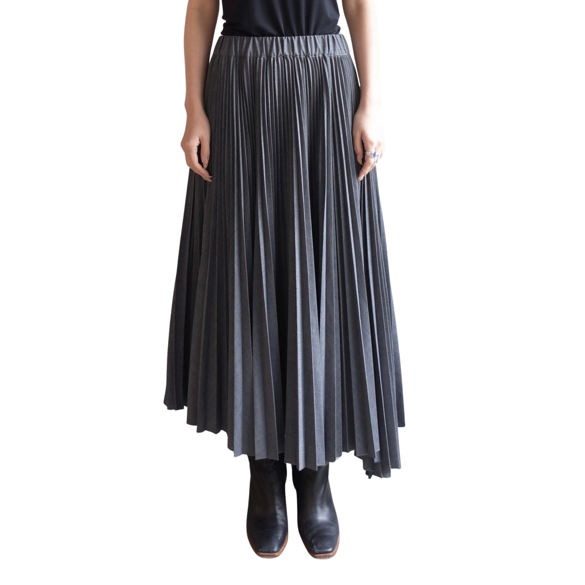 WOOL BLEND PLEATED SK