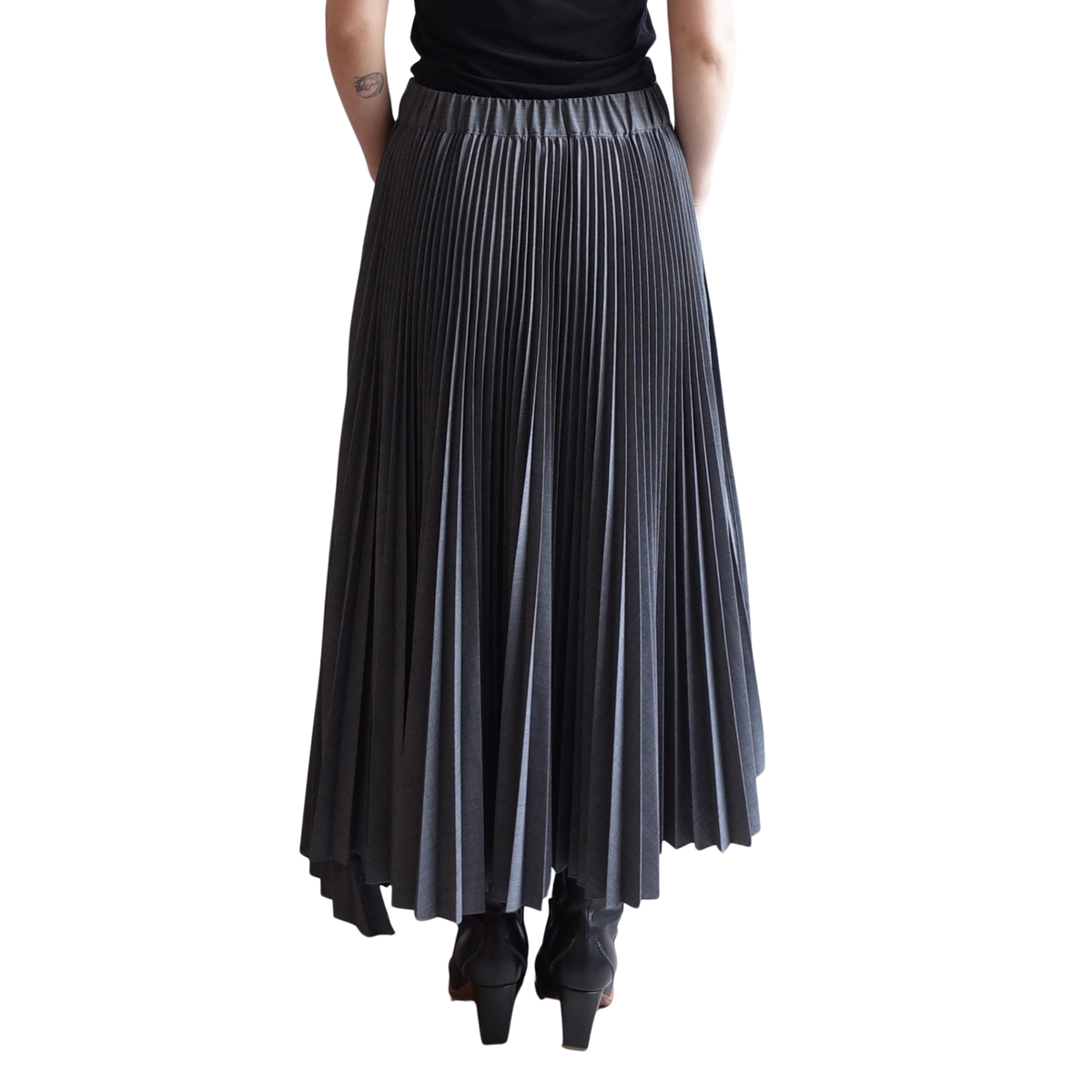 WOOL BLEND PLEATED SK