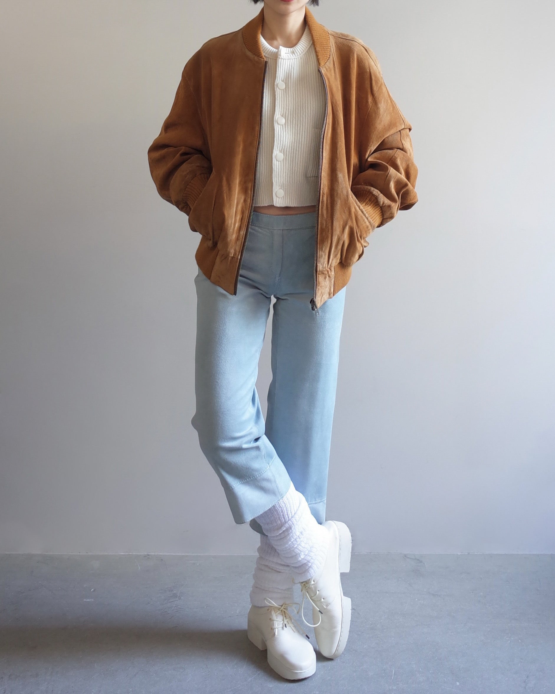 Used / CROPPED LEATHER PANTS