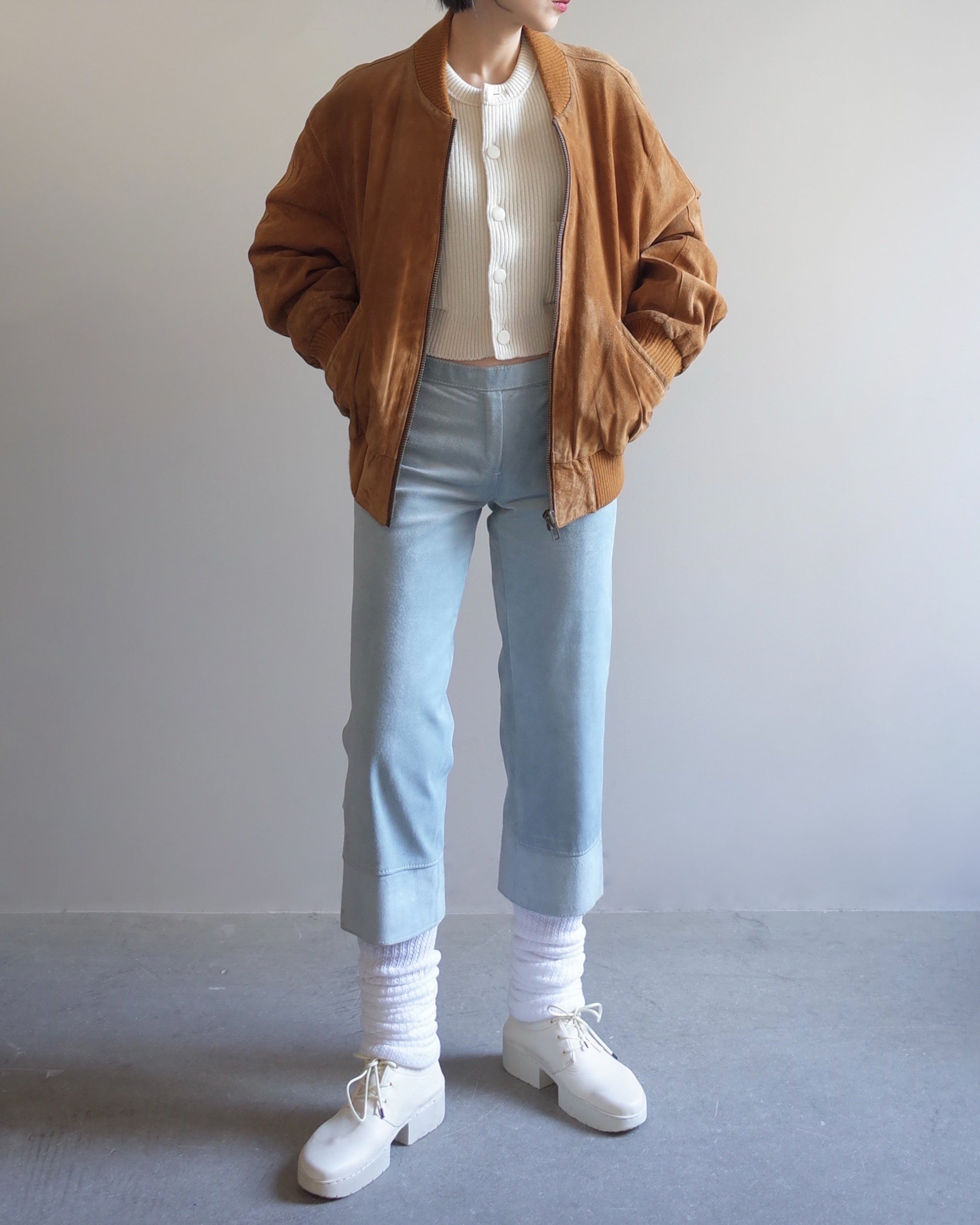 Used / CROPPED LEATHER PANTS