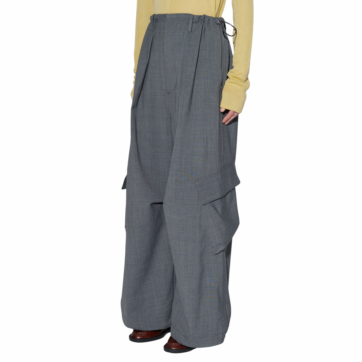 WOOL BLEND EASY CARGO PANTS