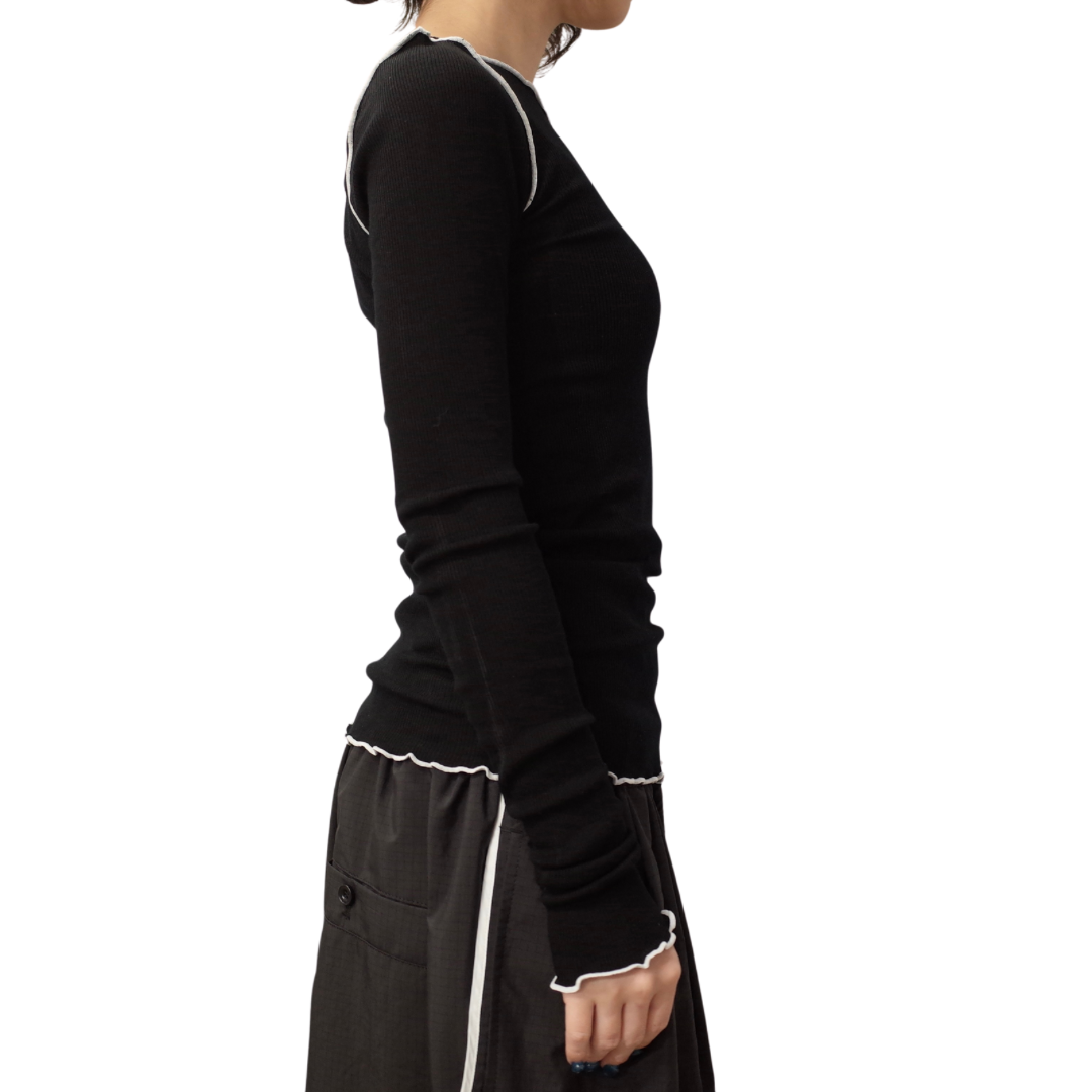 WOOL RIB LONG SLEEVE TEE