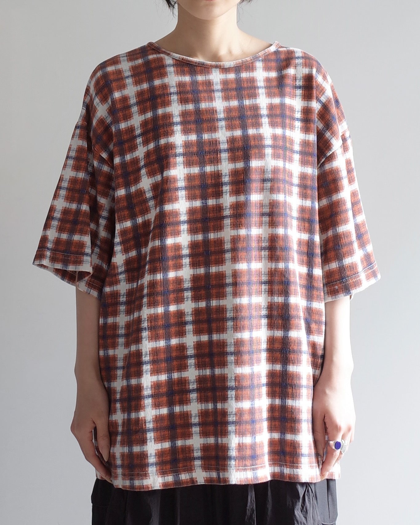 Used / CHECK PATTERN HALF SLEEVE SHIRT