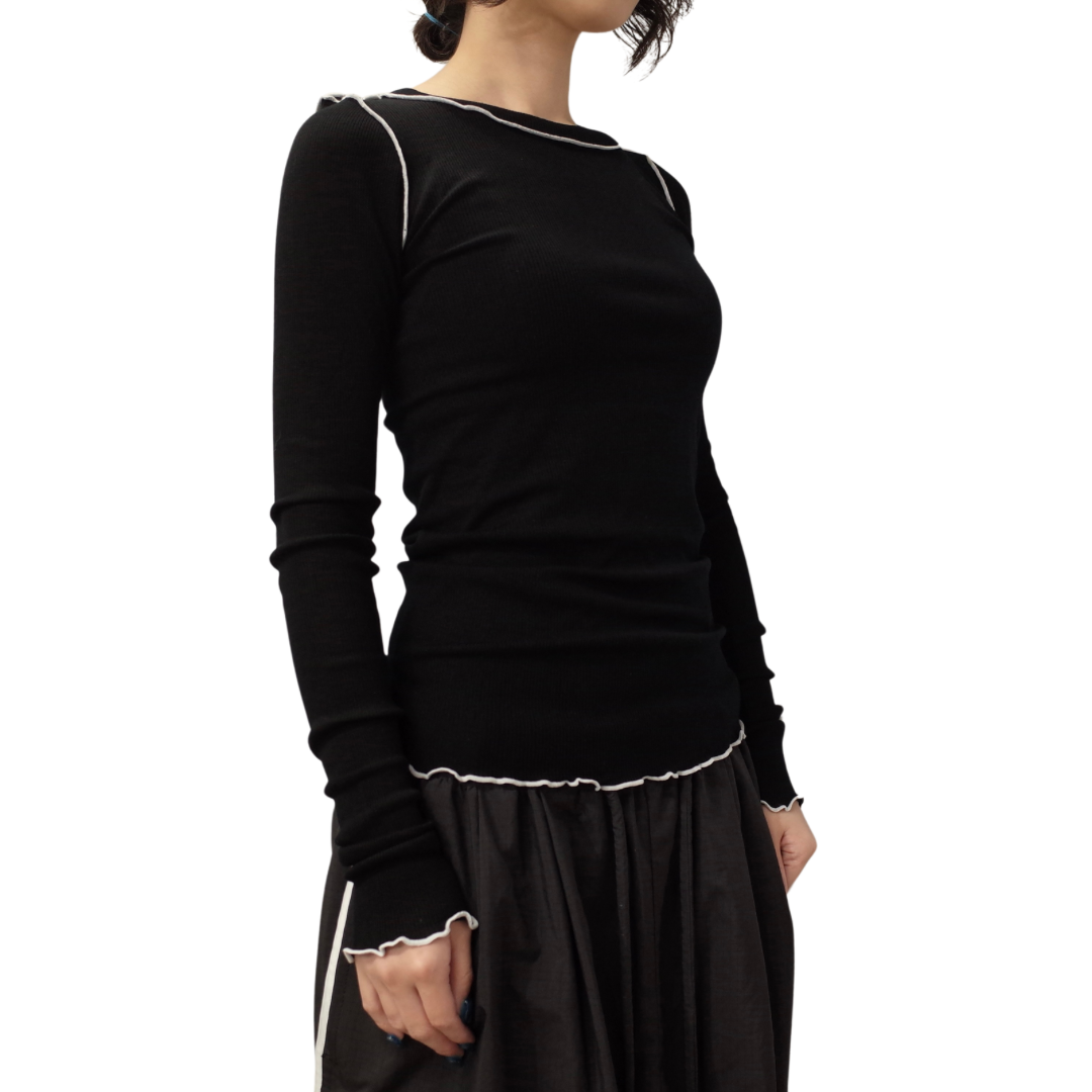 WOOL RIB LONG SLEEVE TEE