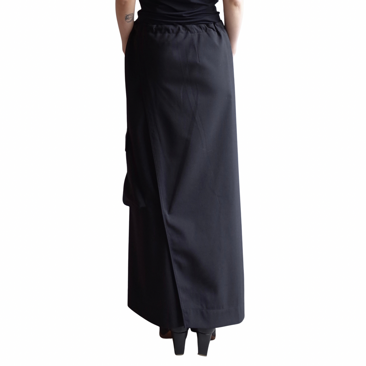 WOOL BLEND WRAP SKIRT