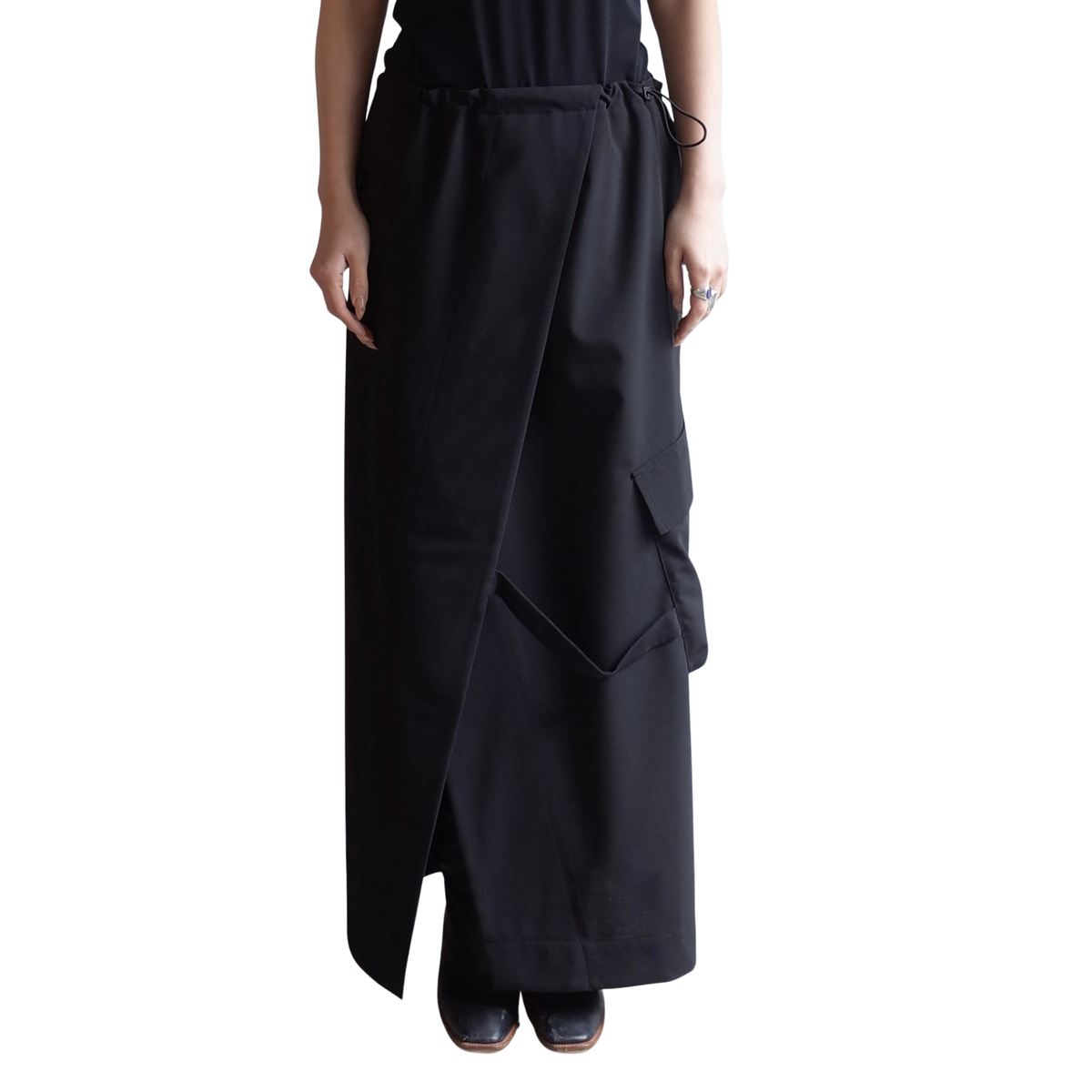 WOOL BLEND WRAP SKIRT