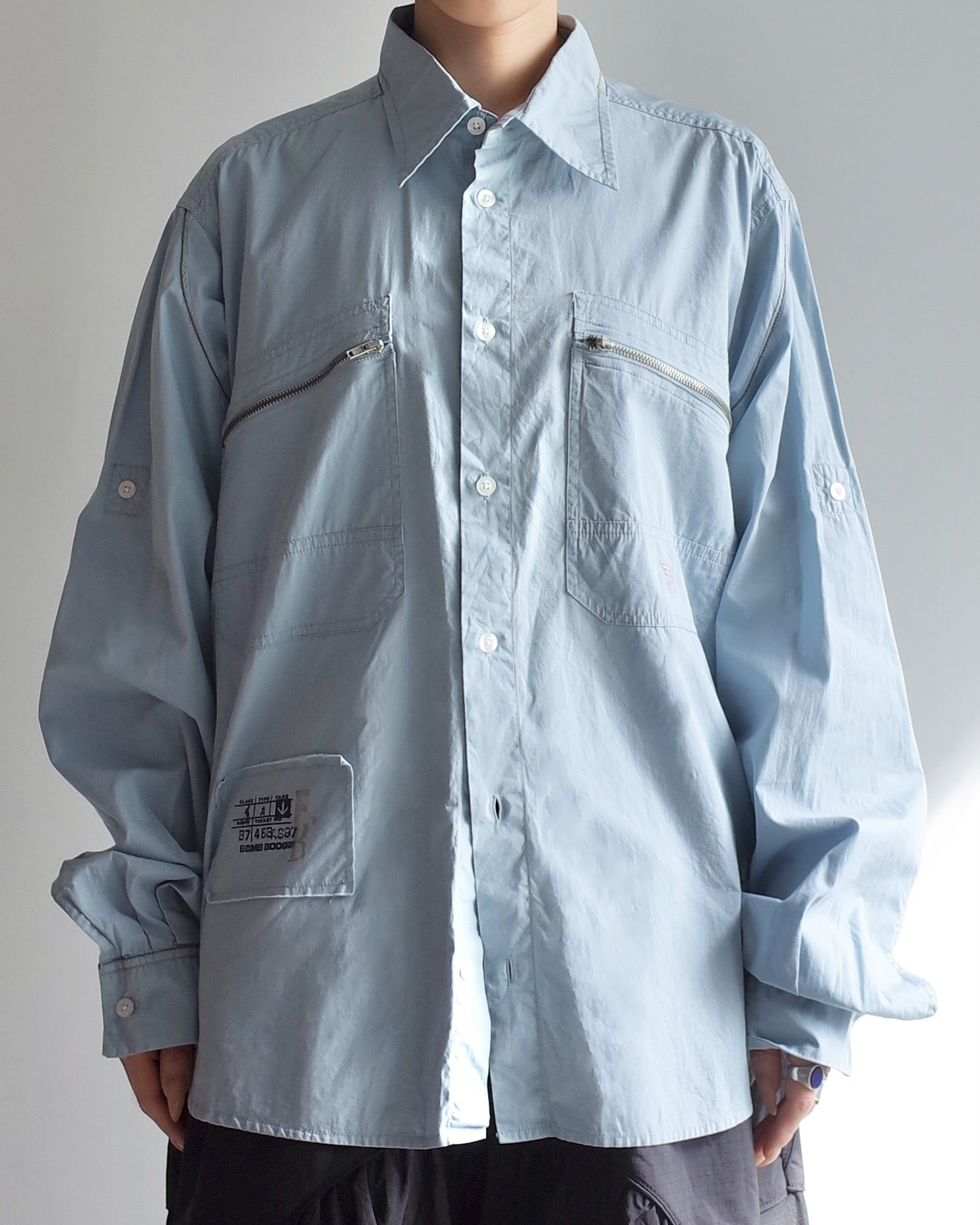 Used / ZIPPED PLAIN SHIRT