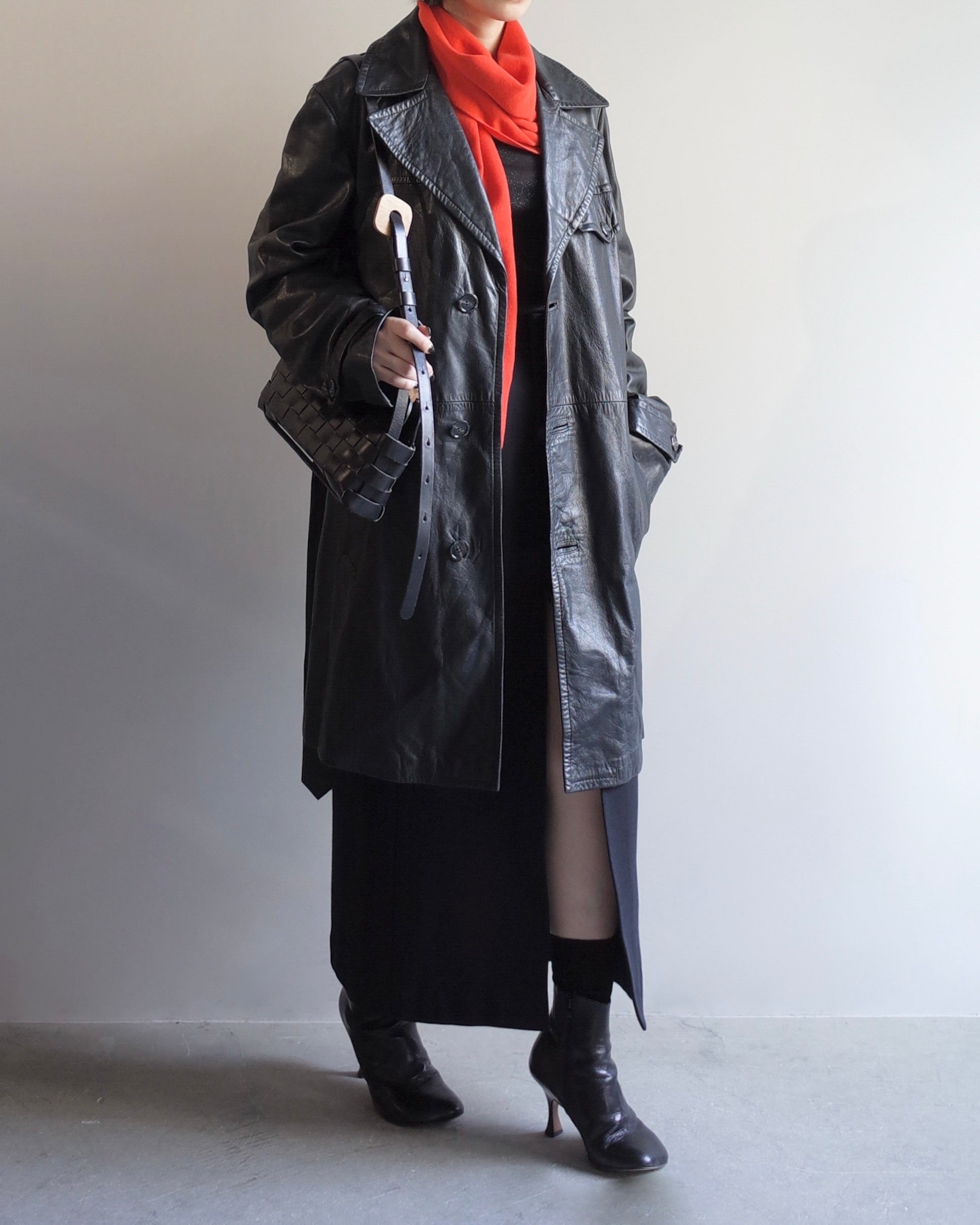 Used / LEATHER STORM COAT