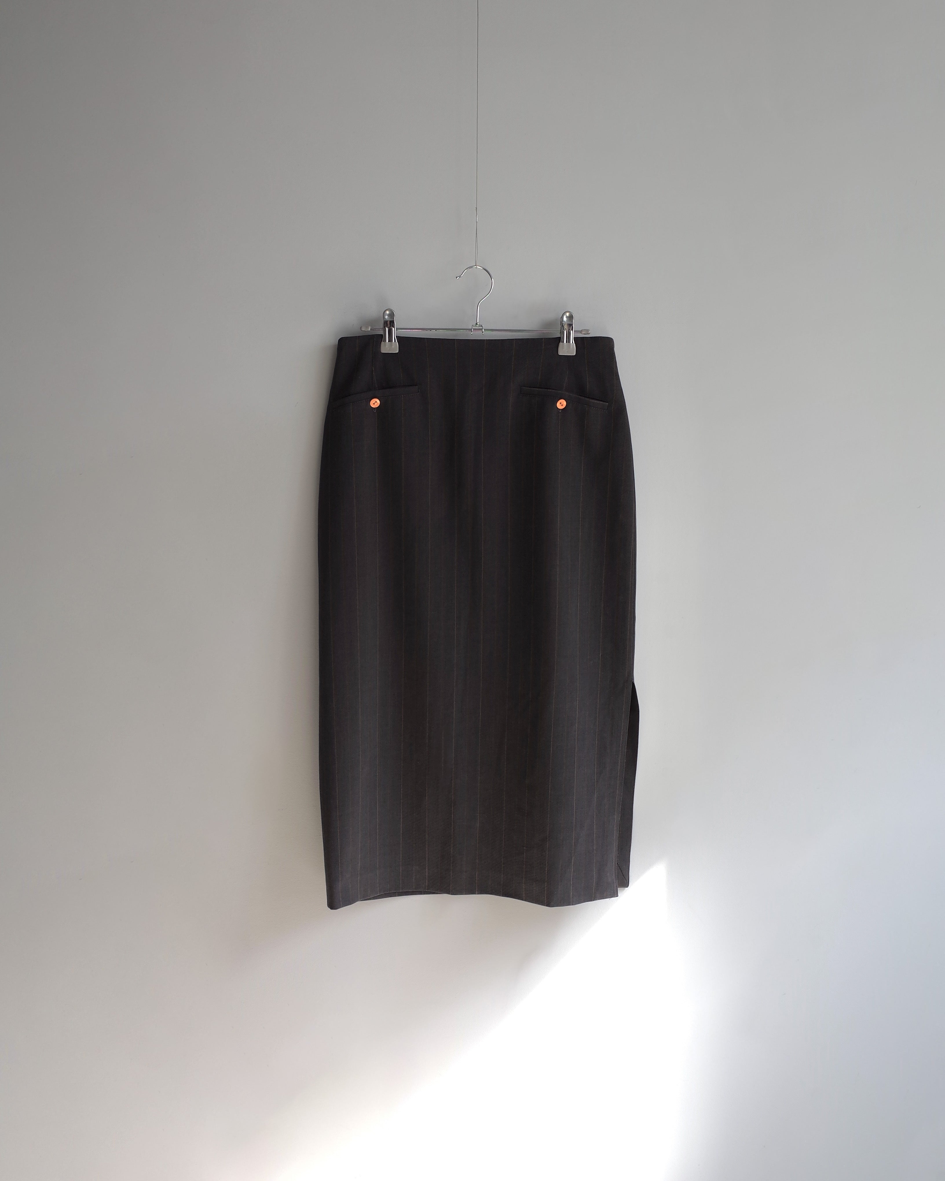 Used / STRIPED STRAIGHT SKIRT
