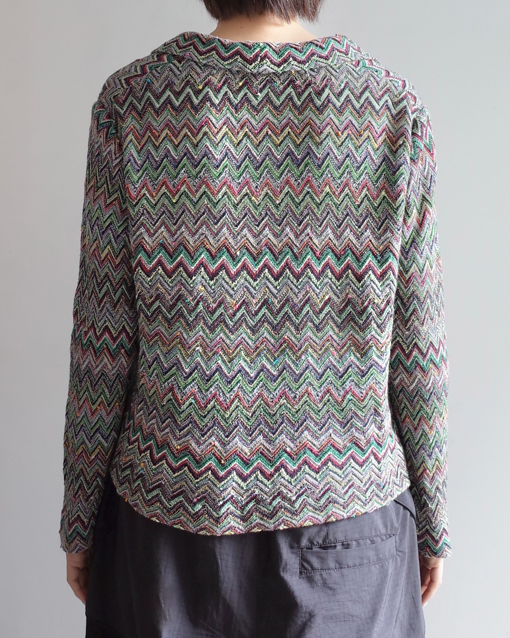Used / CHEVRON KNIT JACKET