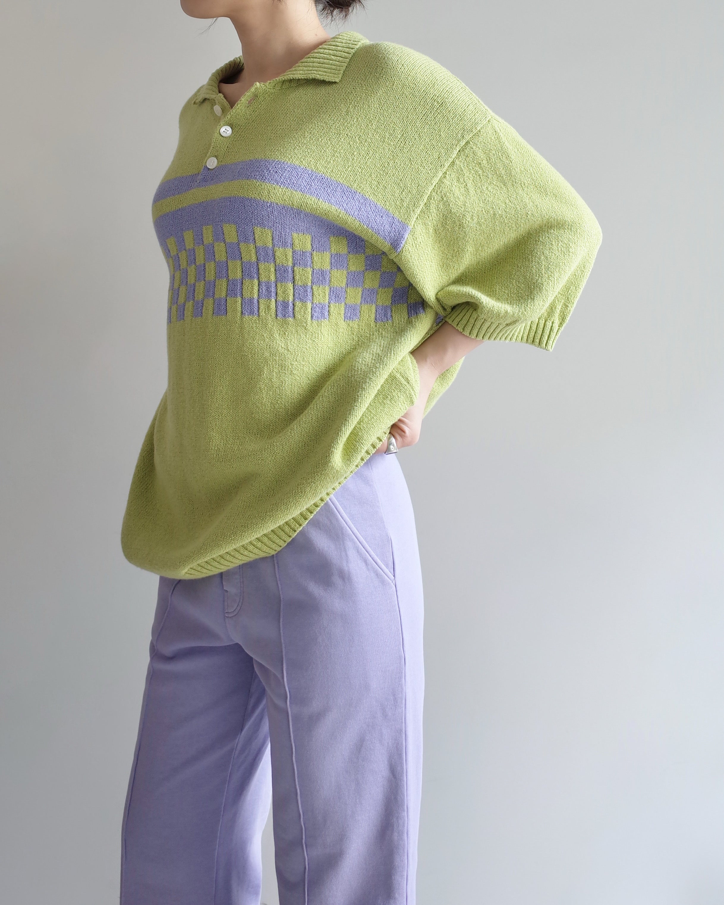 CHAIN KNIT POLO SHIRT
