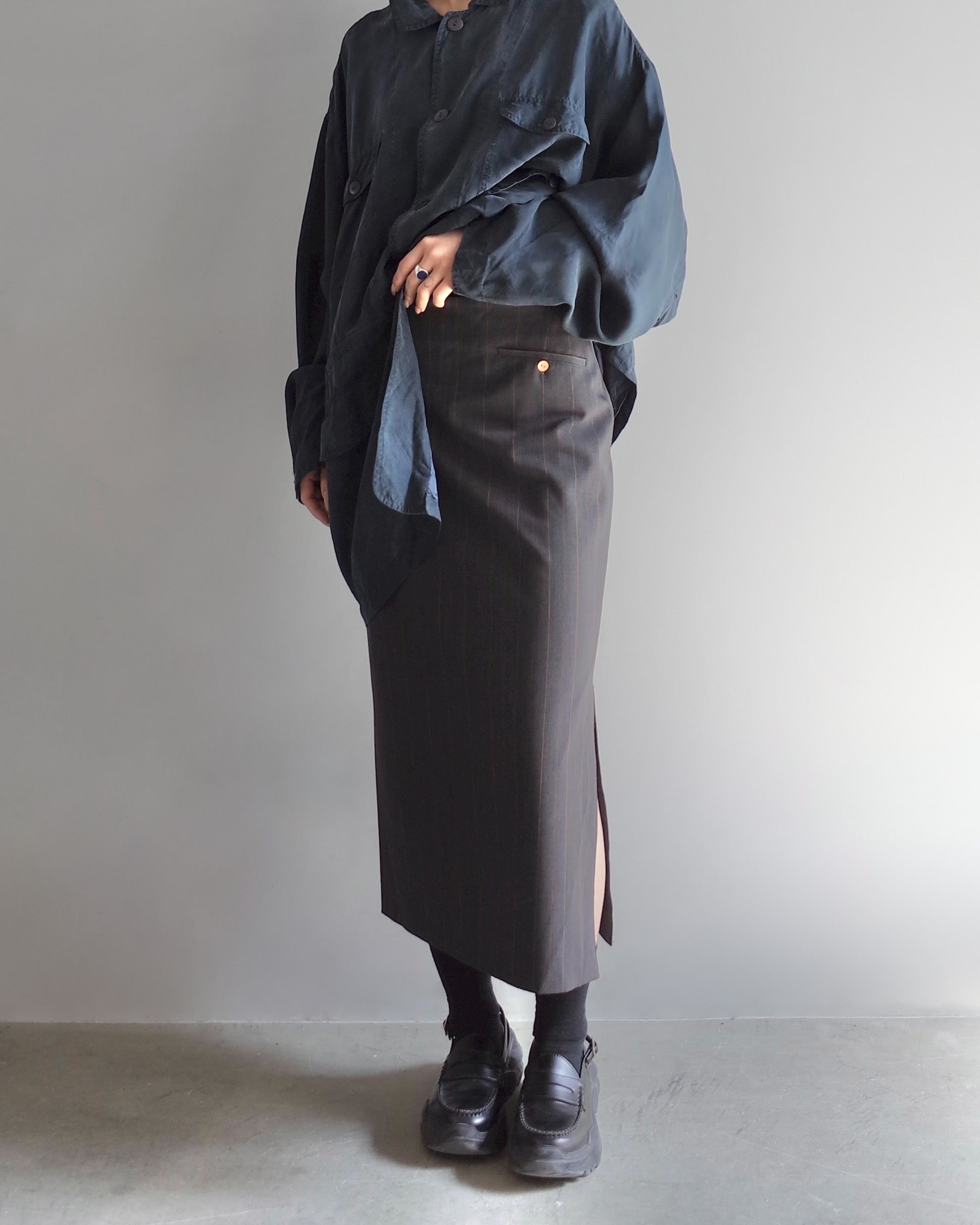 Used / STRIPED STRAIGHT SKIRT