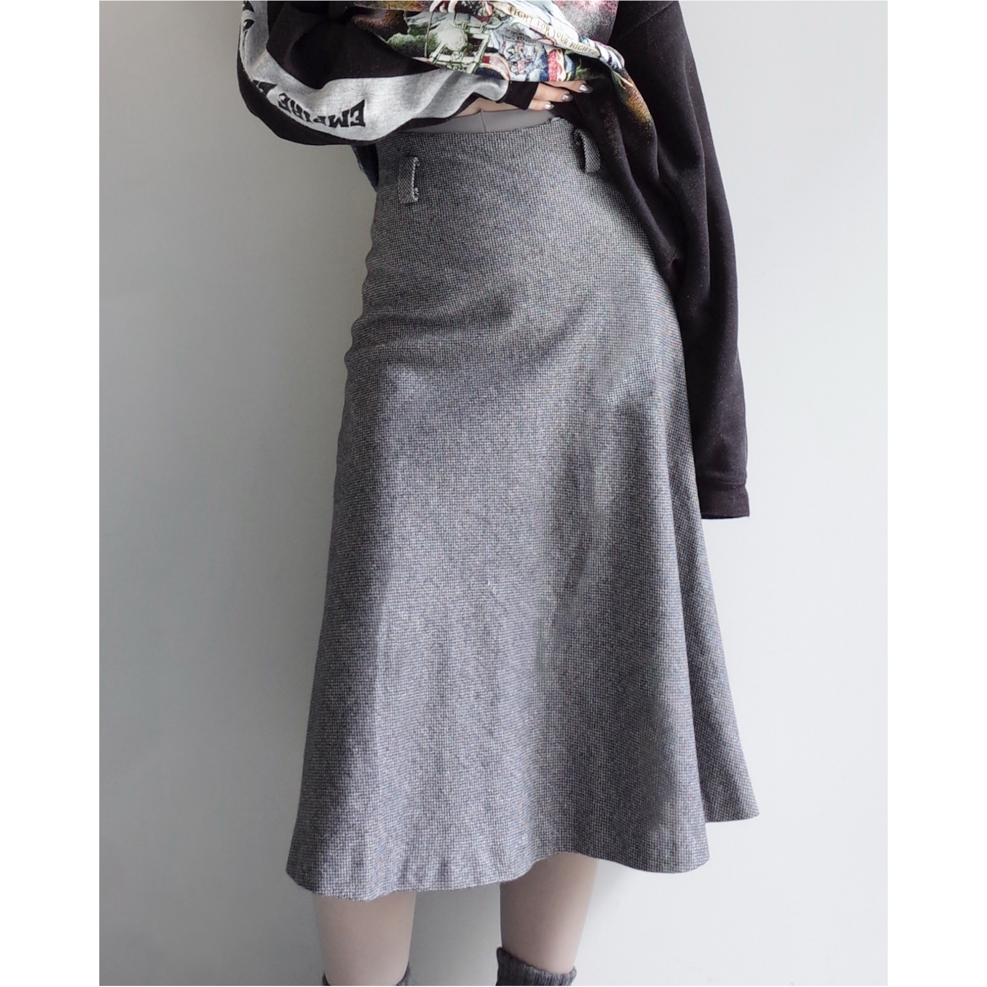 Used / WOOL MIDI SKIRT