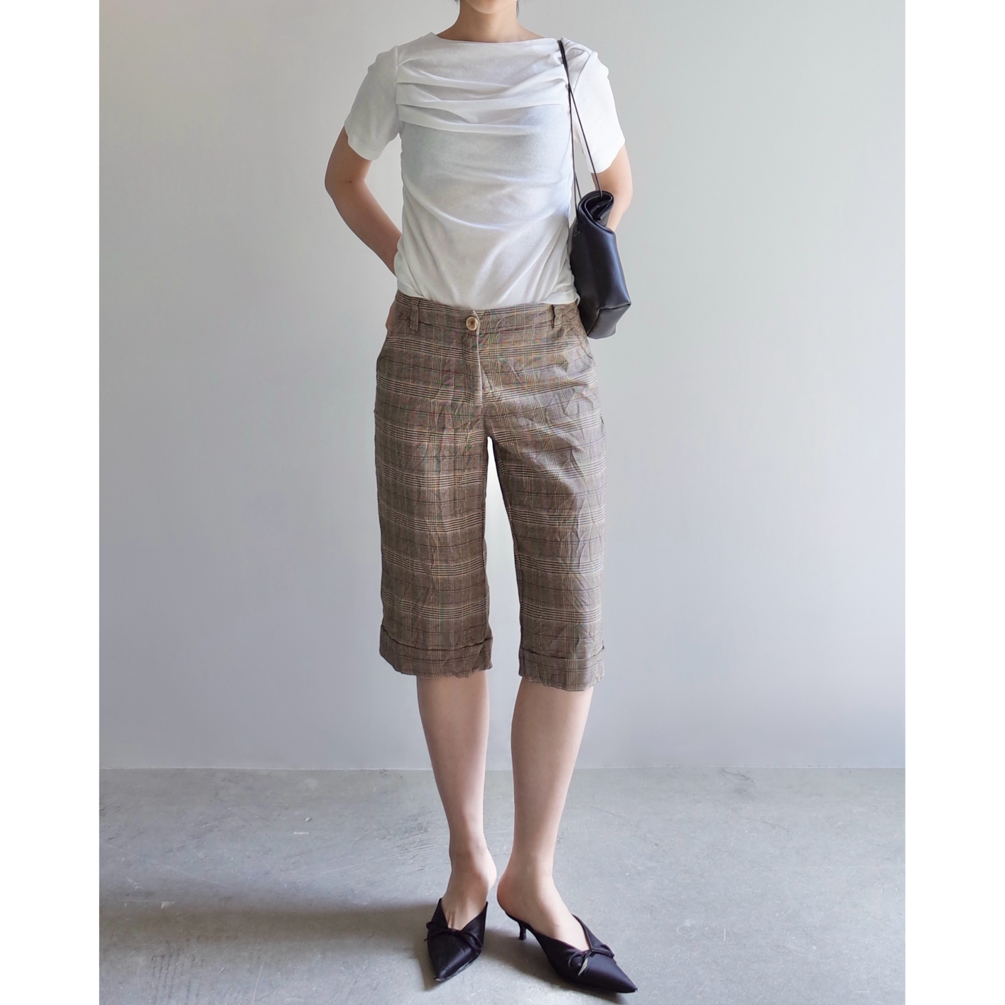 Used / HAND WASHED CHECK HALF PANTS