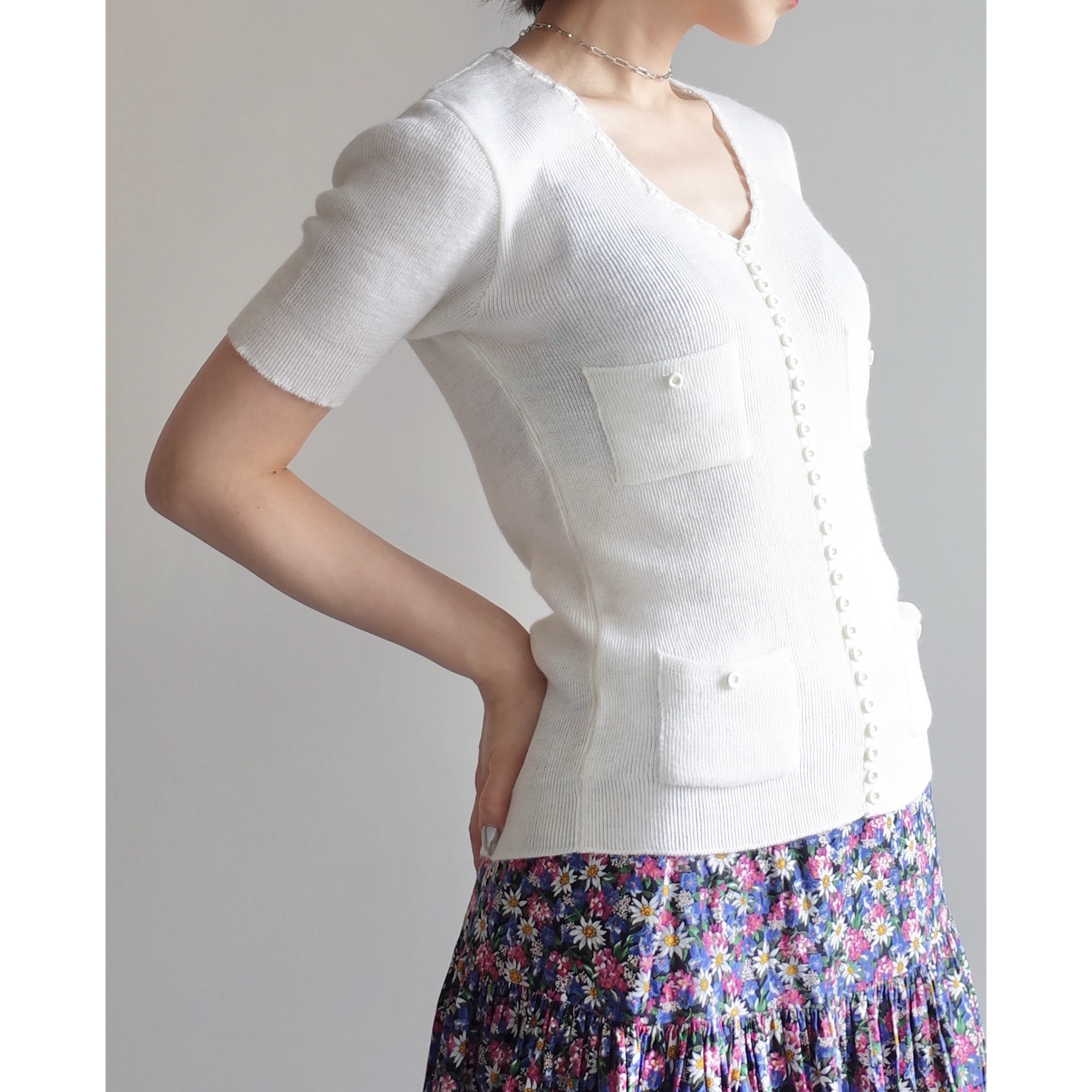 Used / HALF SLEEVE KNIT PULLOVER