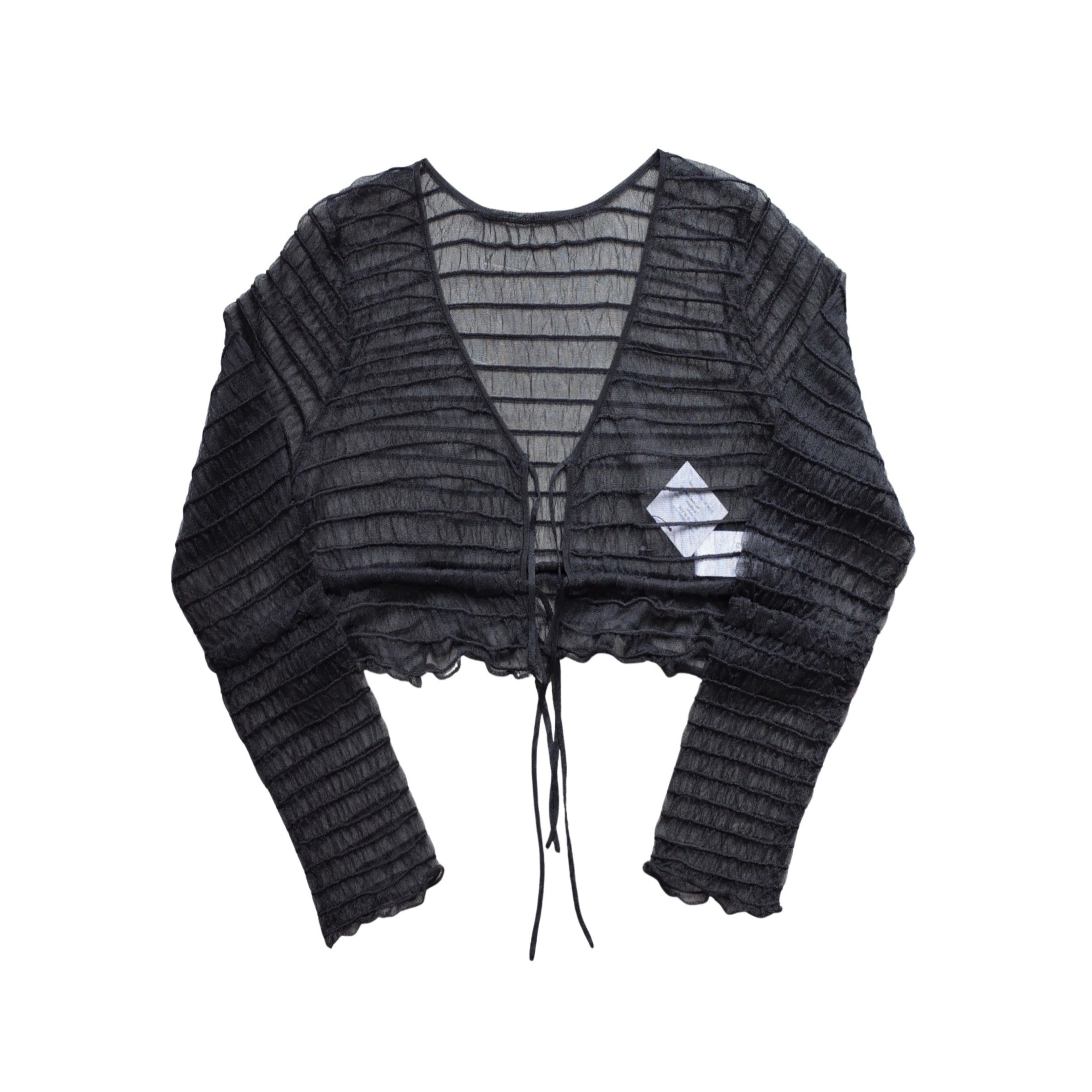 SHEER WAVING BOARDER CARDIGAN