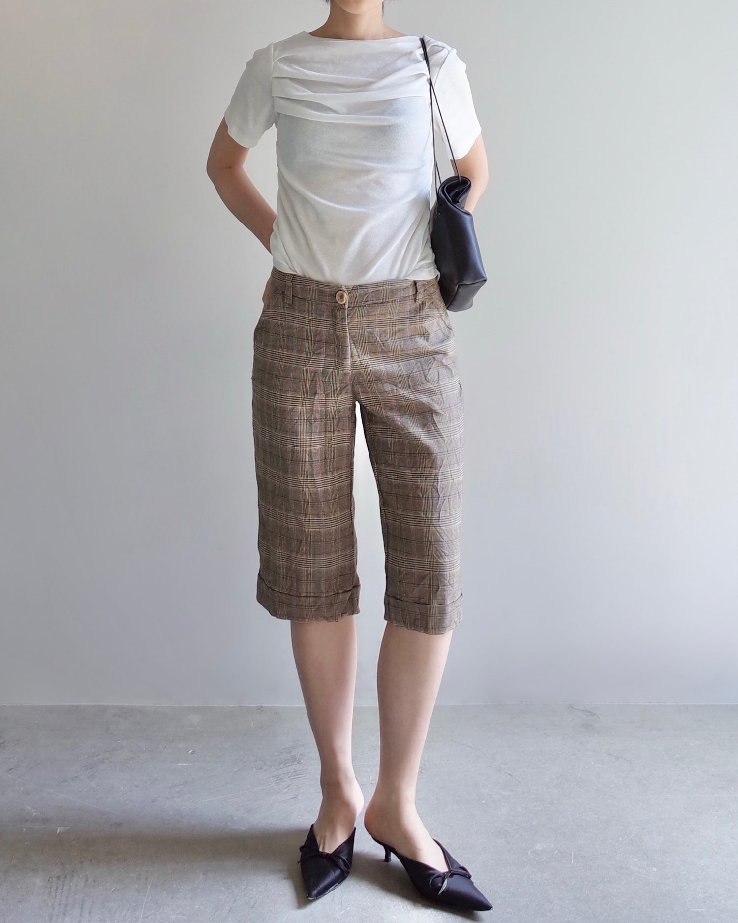 Used / HAND WASHED CHECK HALF PANTS