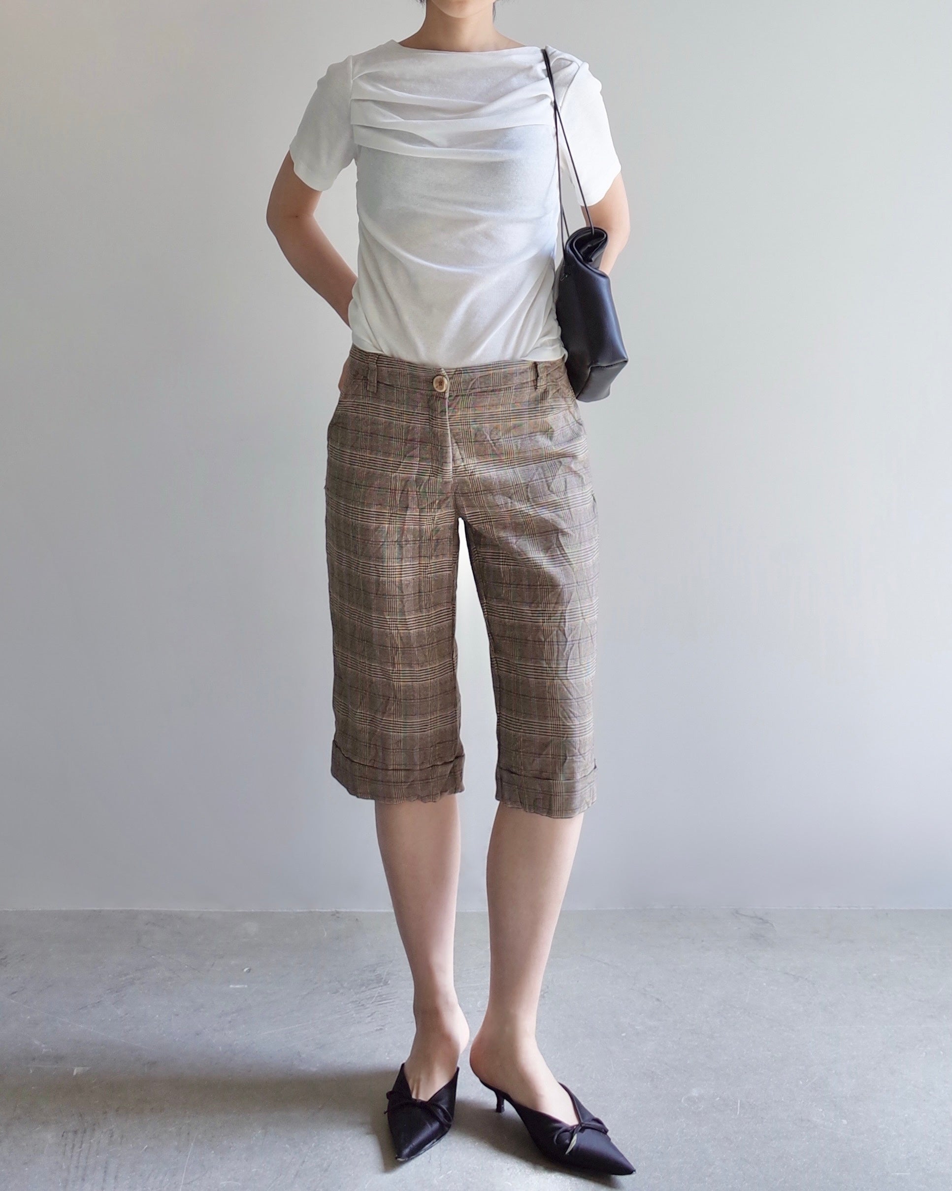 Used / HAND WASHED CHECK HALF PANTS