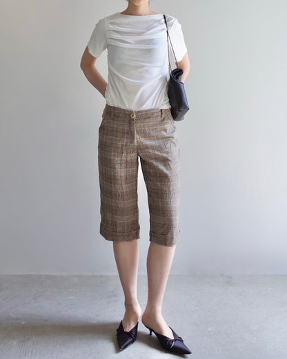 Used / HAND WASHED CHECK HALF PANTS