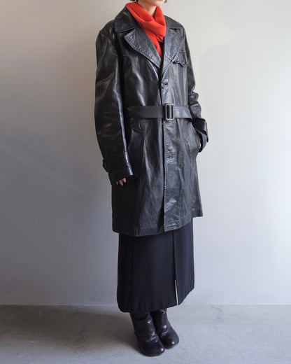 Used / LEATHER STORM COAT