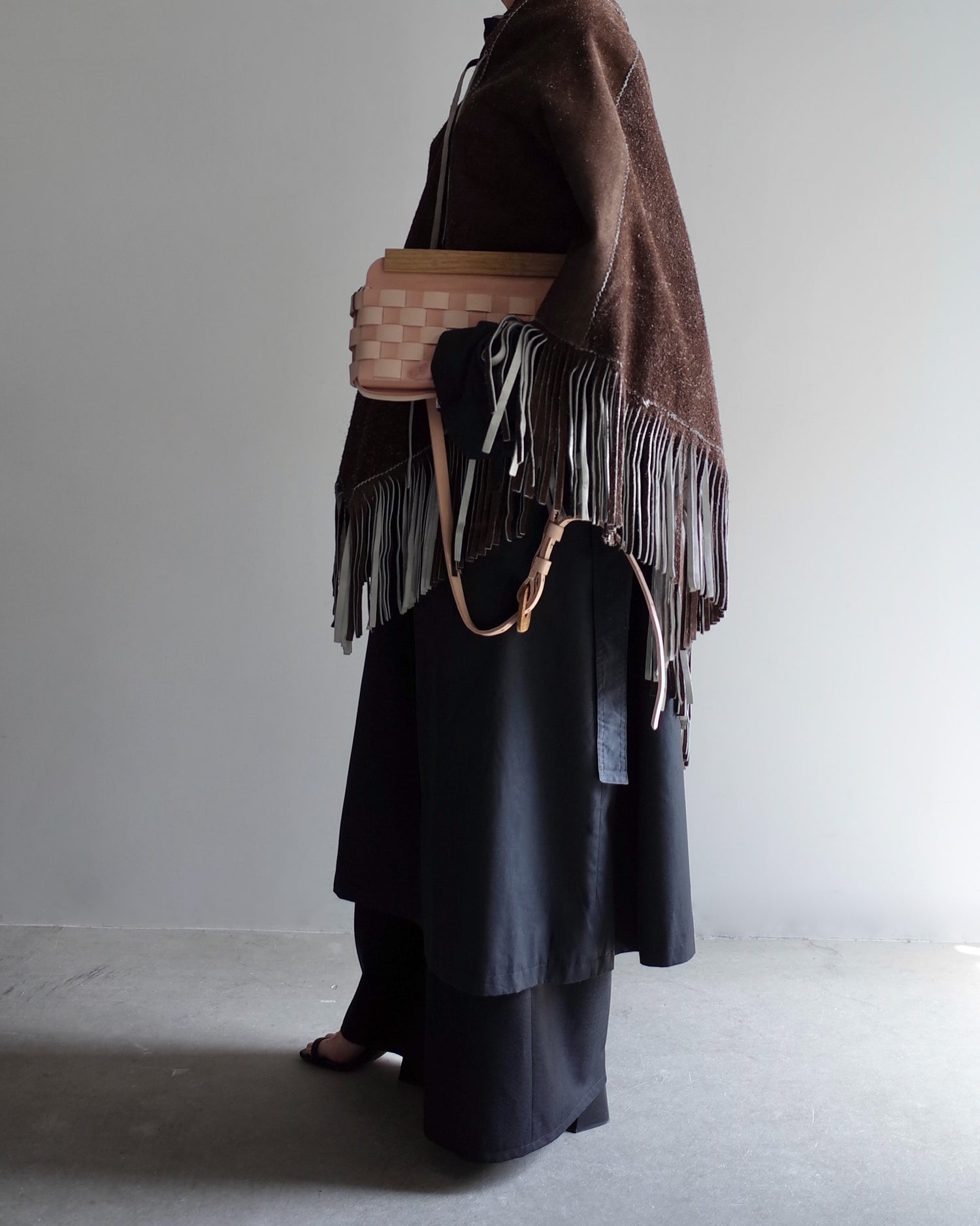 Used / LEATHER PONCHO