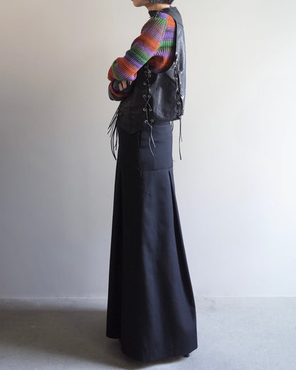 Used / RACE UP LEATHER VEST