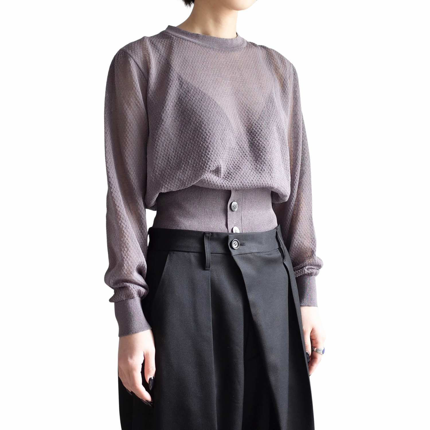 BUTTON KNIT PULLOVER