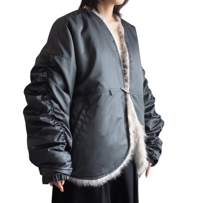 REVERSIBLE NYLON FUR BLOUSON