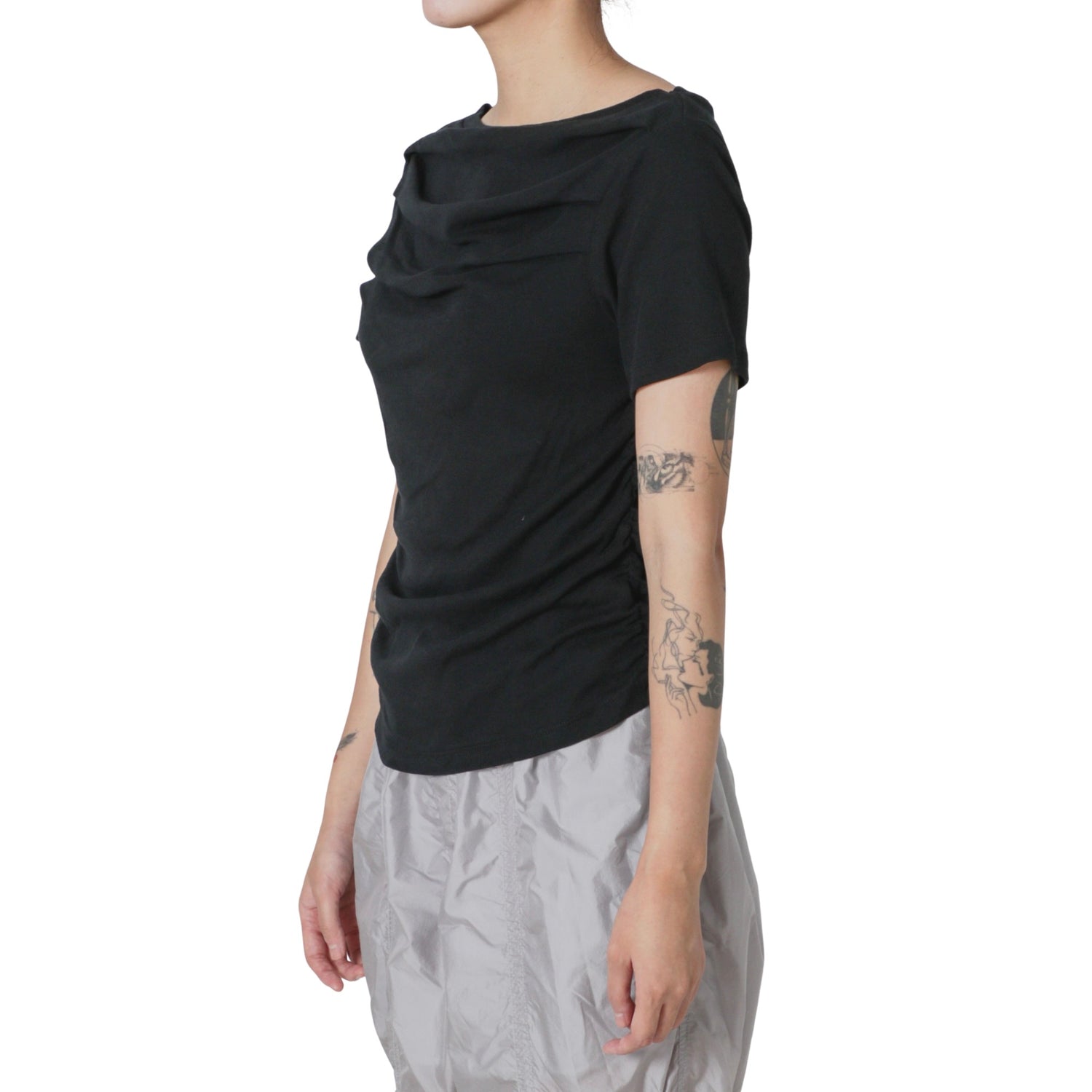 RIBED MINI DRAPE TEE