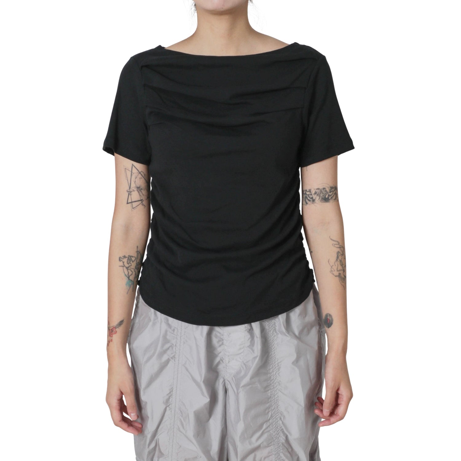 RIBED MINI DRAPE TEE