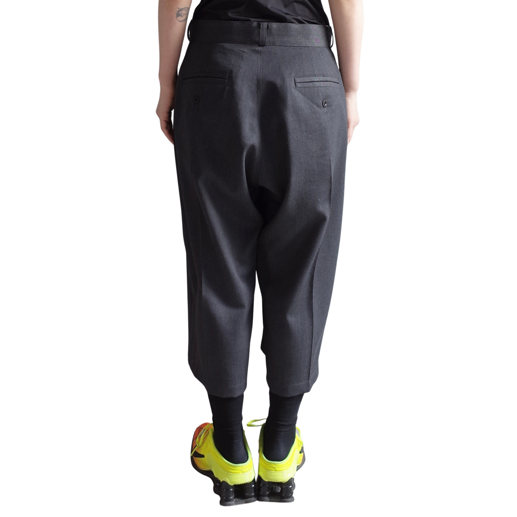 THREE QUARTER WOOL 2TUCK TROUSERS
