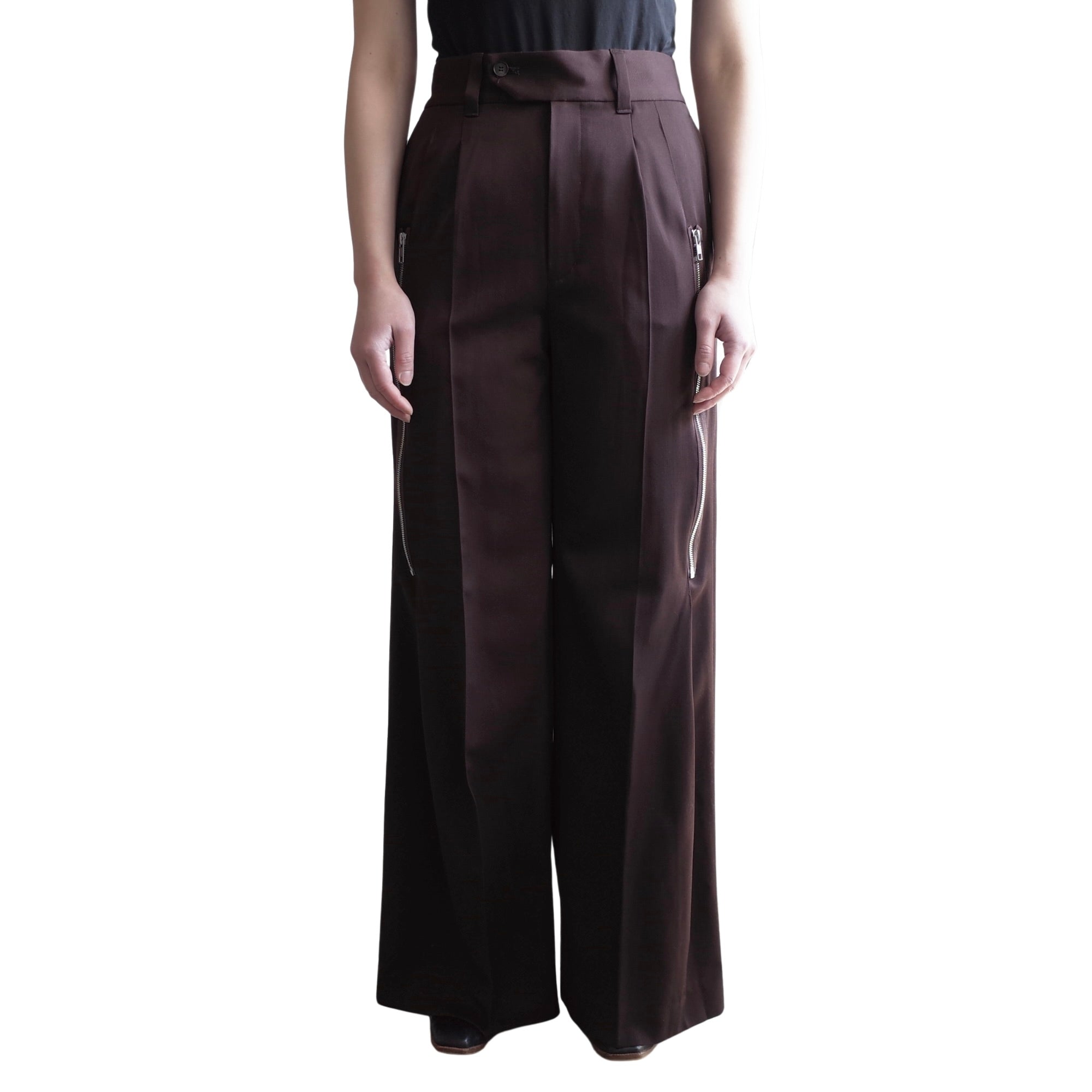 WOOL ZIPPED TROUSERS