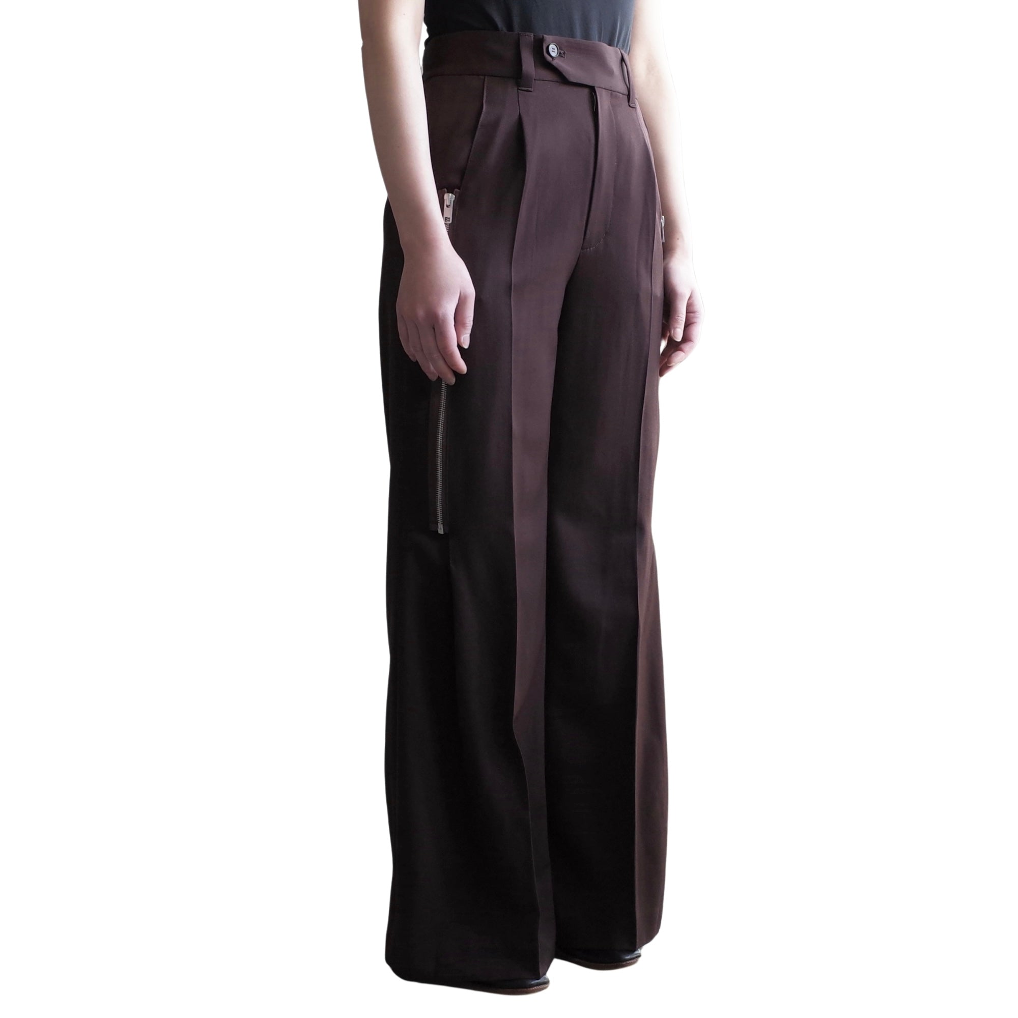 WOOL ZIPPED TROUSERS