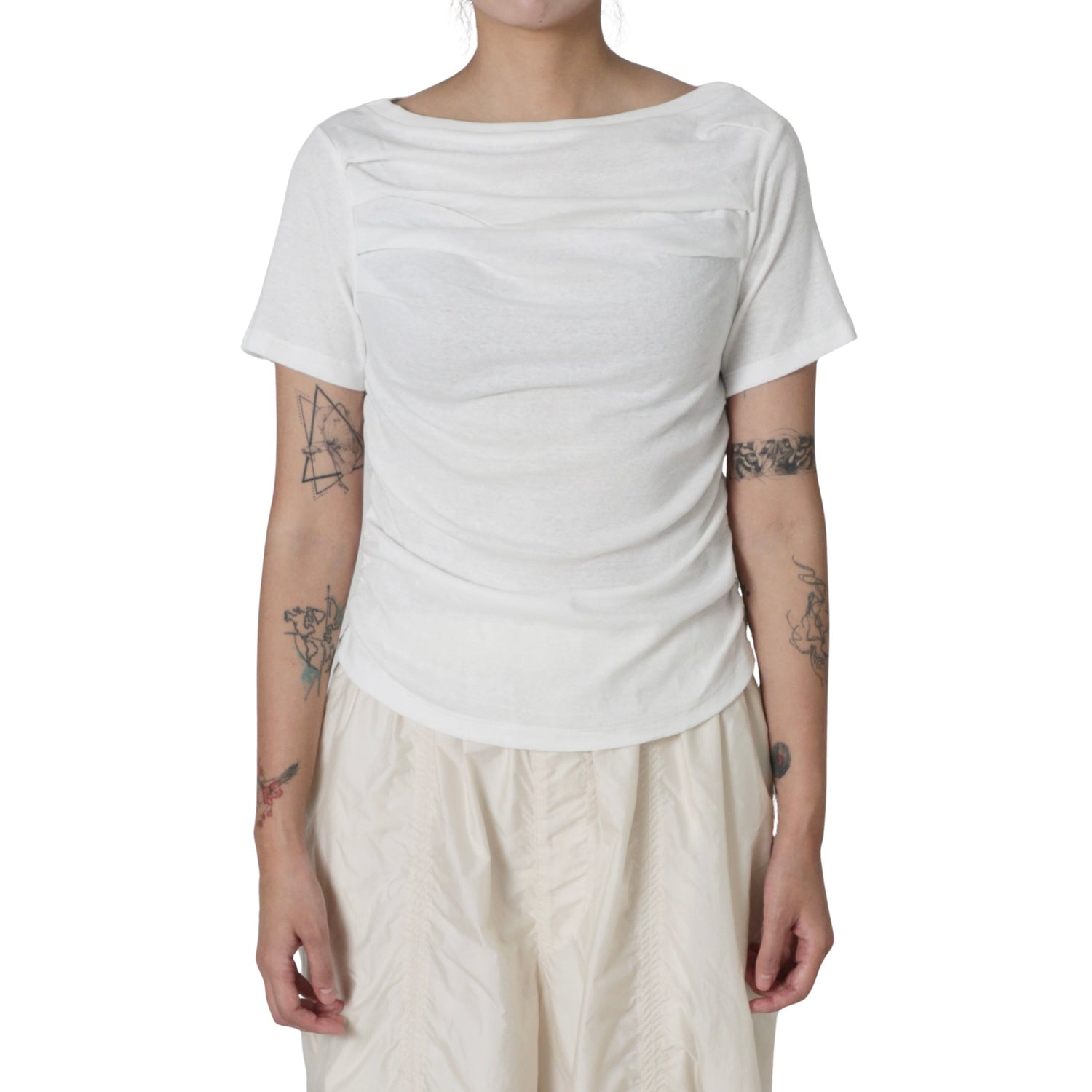 RIBED MINI DRAPE TEE