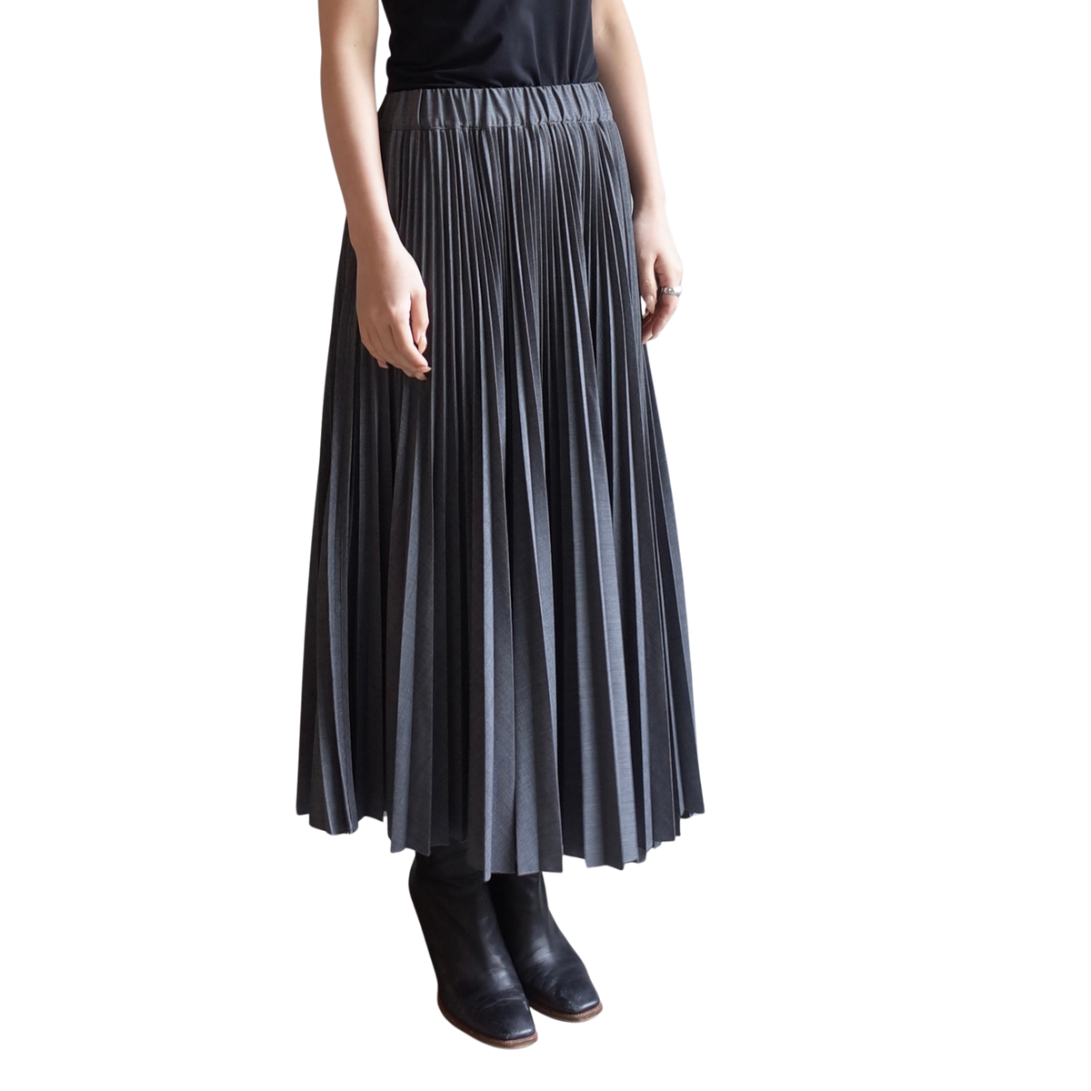 WOOL BLEND PLEATED SK