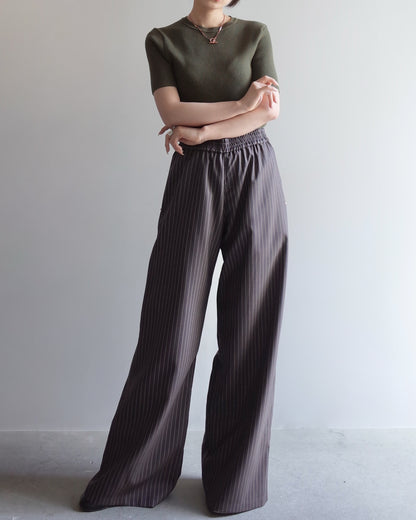 BASIC RIBBED SHORT SLEEVE PULLOVER