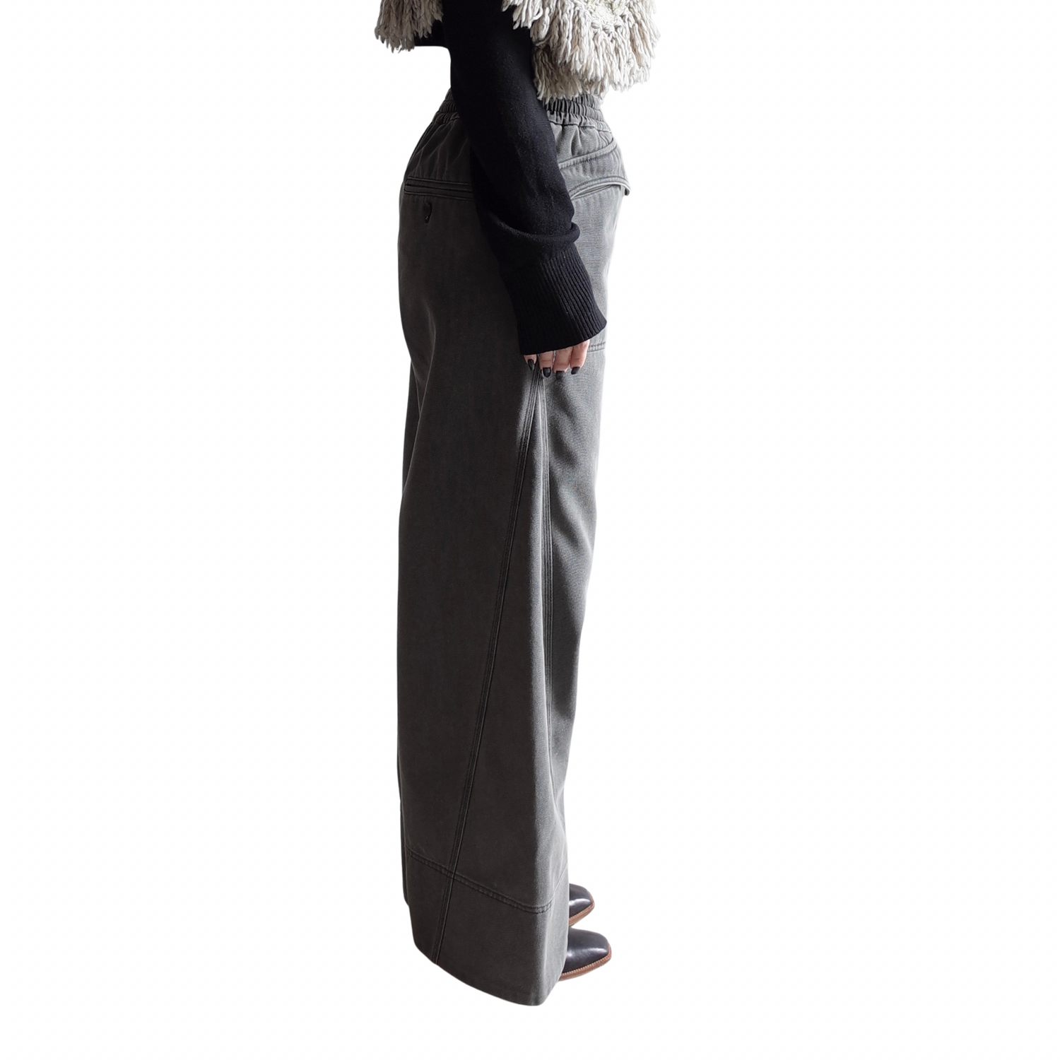 WASHED WIDE TROUSERS