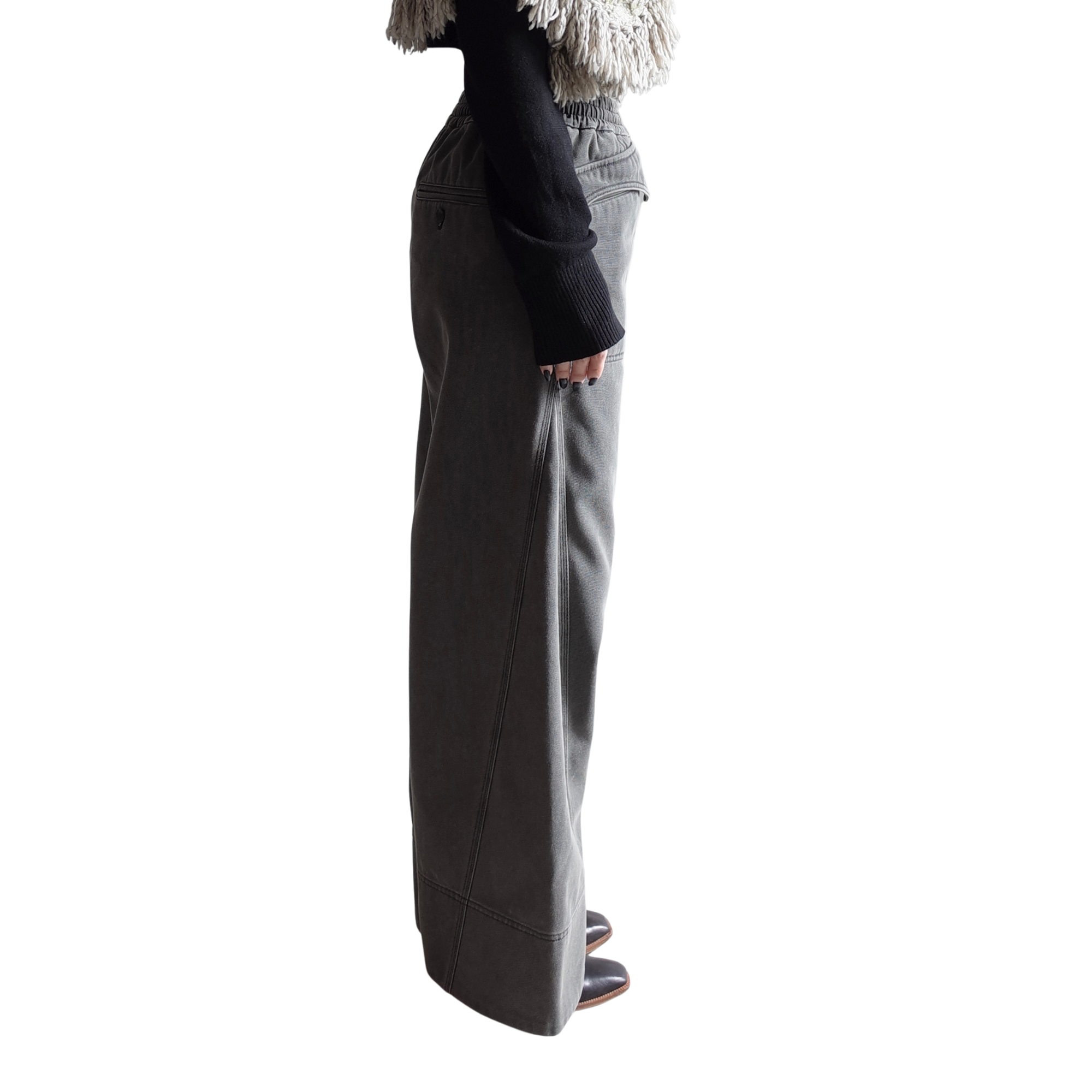 WASHED WIDE TROUSERS