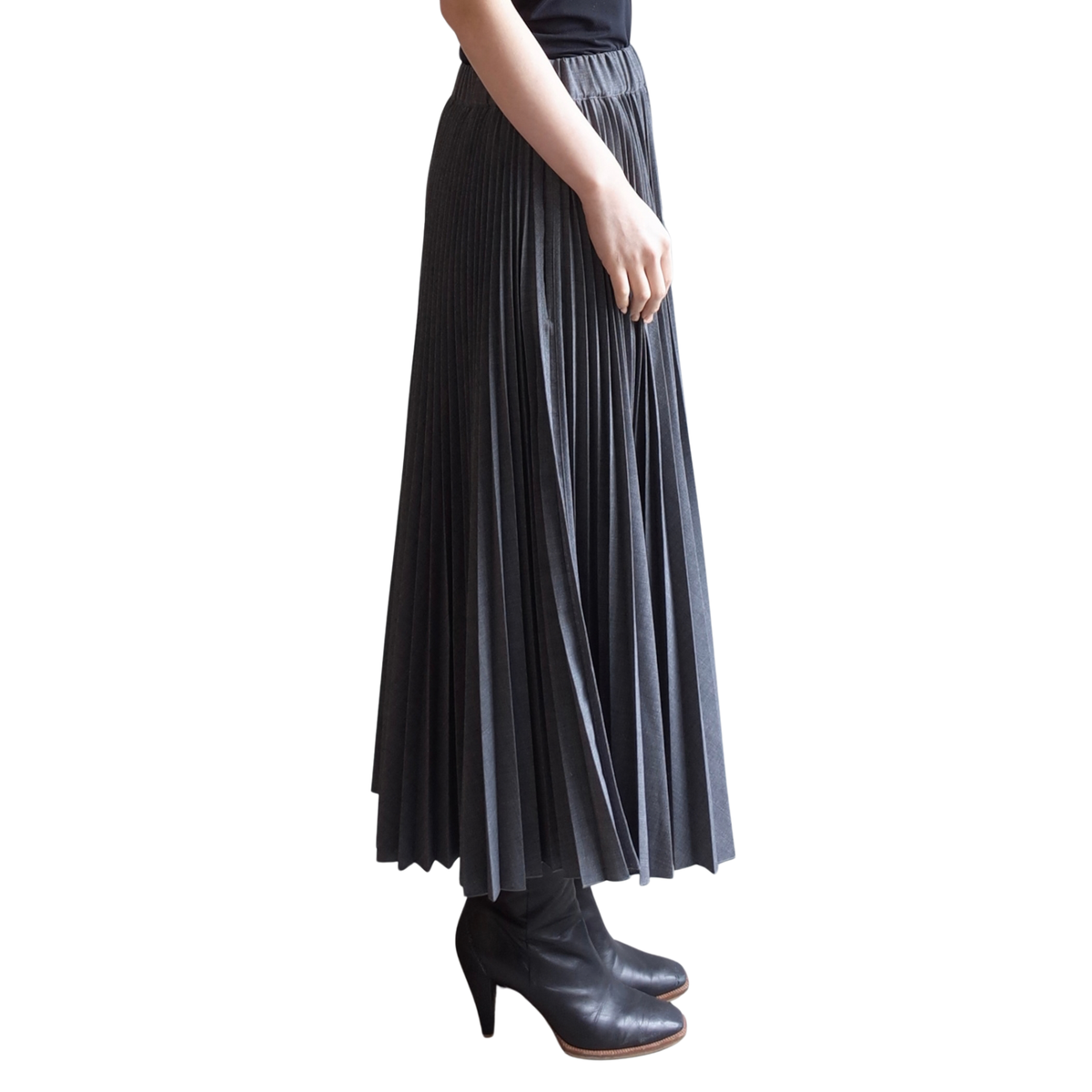 WOOL BLEND PLEATED SK