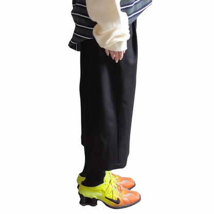 THREE QUARTER WOOL 2TUCK TROUSERS