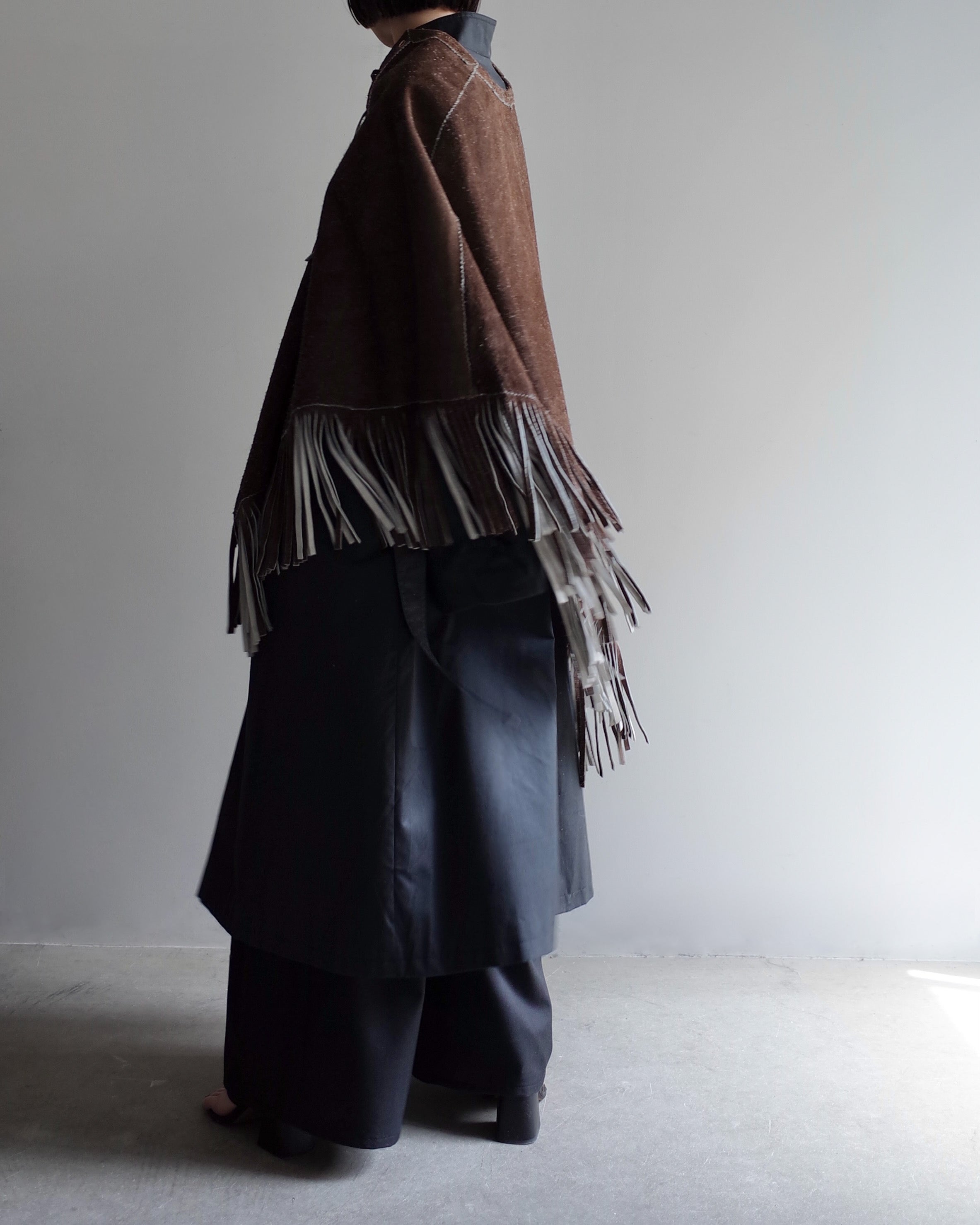 Used / LEATHER PONCHO