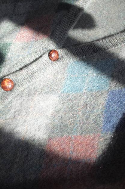 Used / ARGYLE CARDIGAN