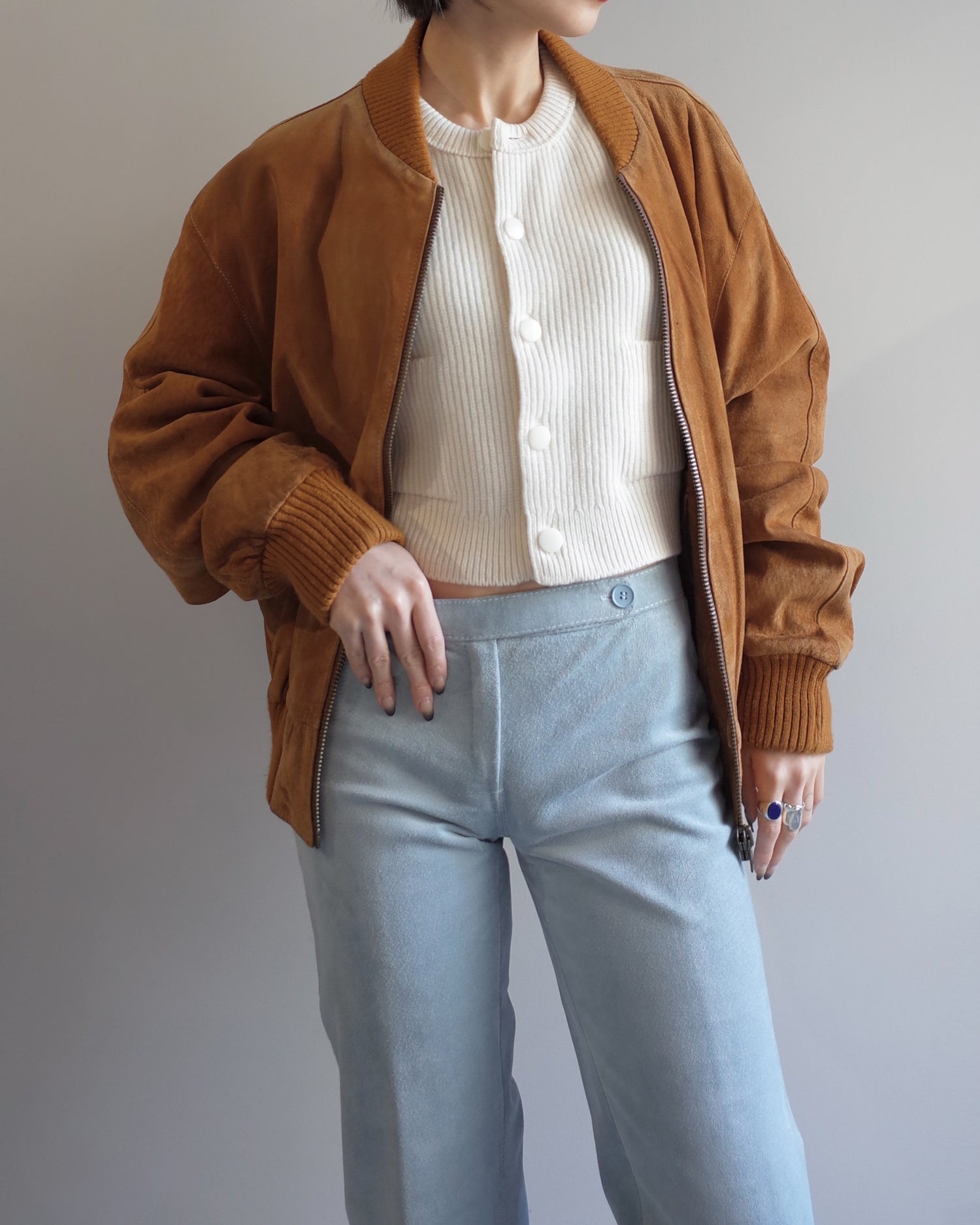 Used / CROPPED LEATHER PANTS