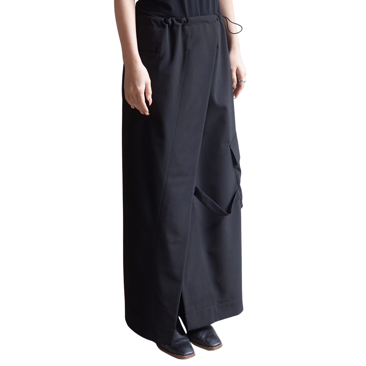 WOOL BLEND WRAP SKIRT