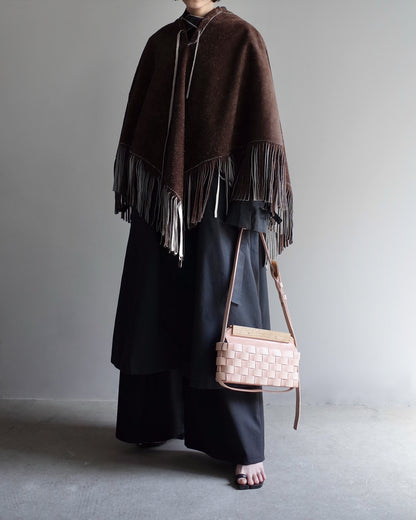 Used / LEATHER PONCHO