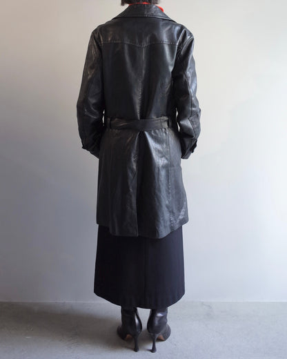 Used / LEATHER STORM COAT