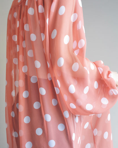 DOT SHEER SHIRT DRESS